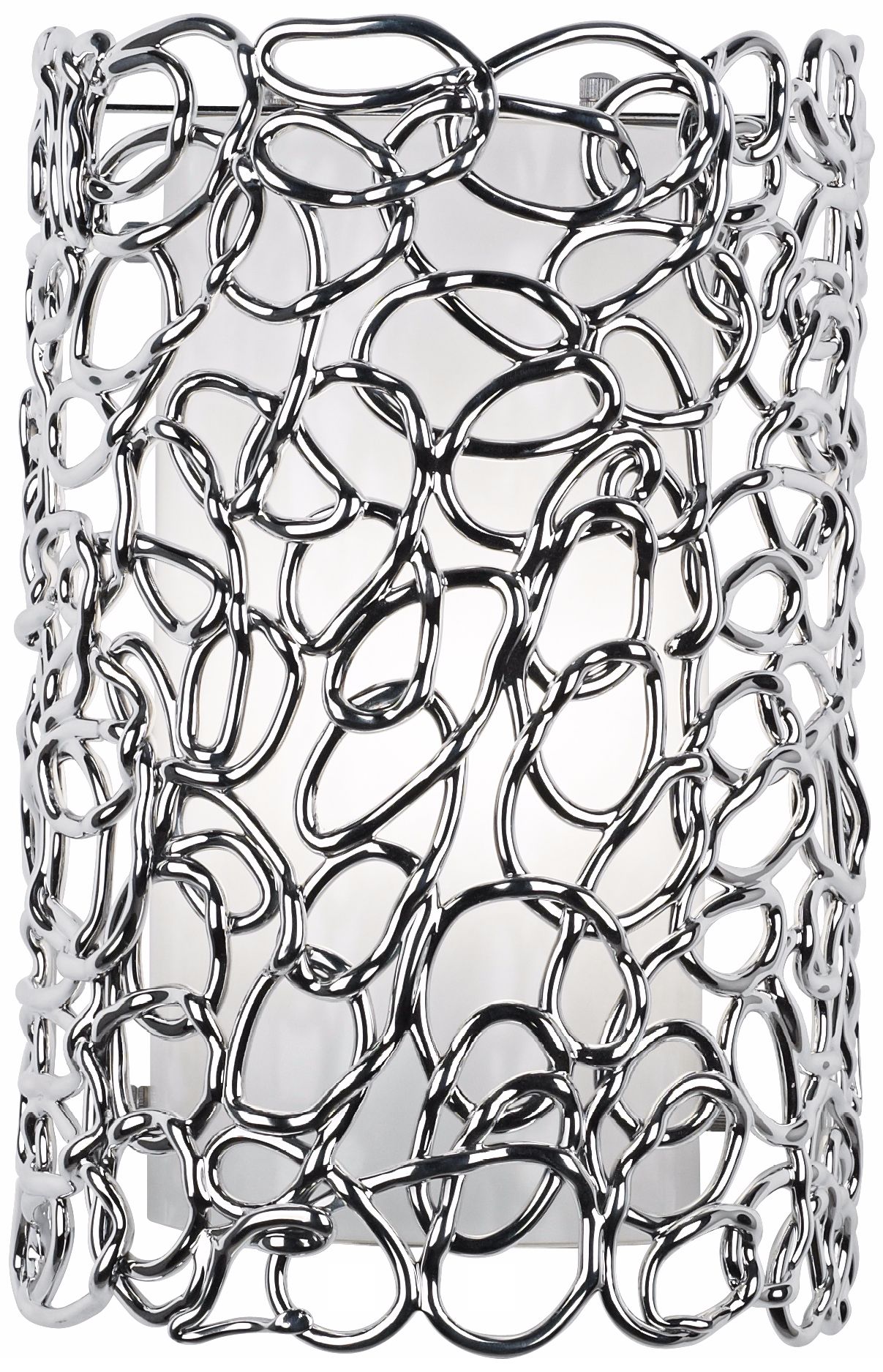 Acrylic Swirl 13" High Chrome Wall Sconce