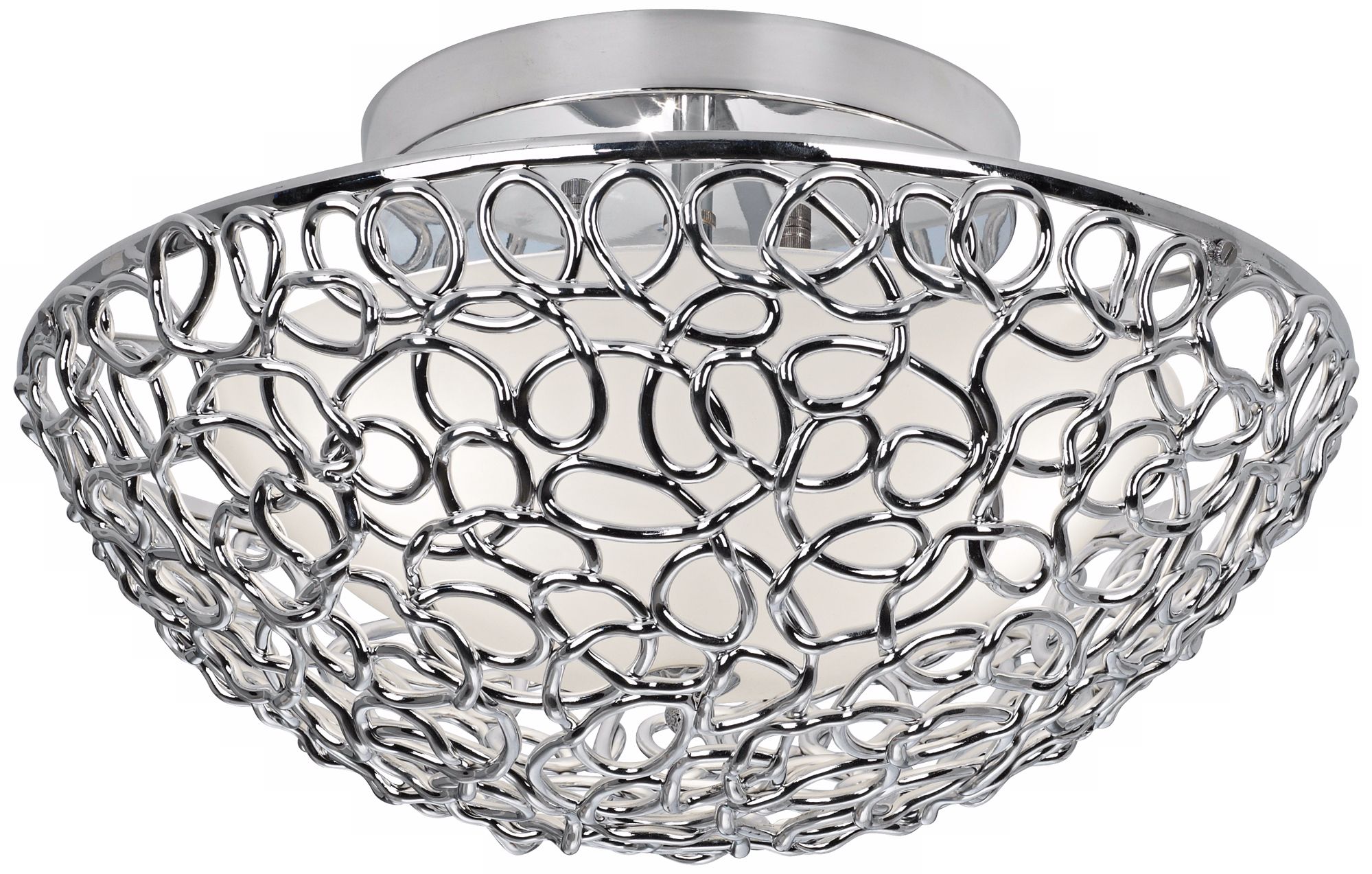 Acrylic Swirl 9 1/2" High Chrome Ceiling Light