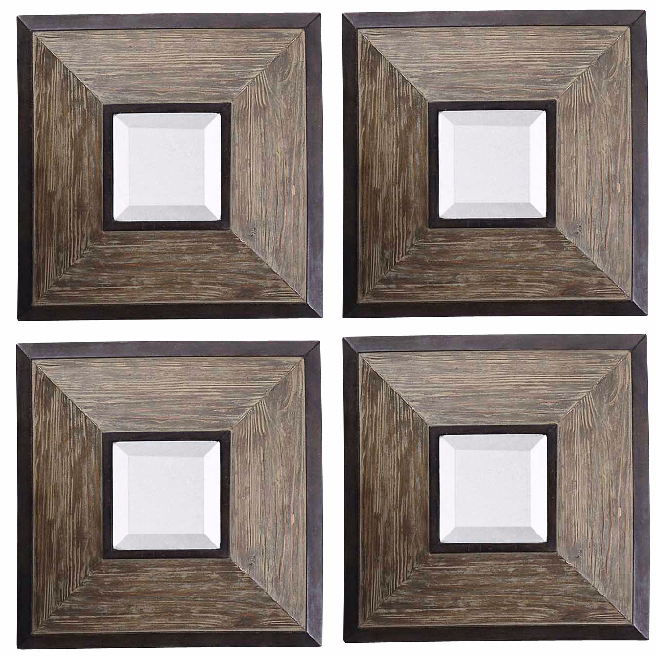 Uttermost Set of 4 Fendrel Squares Decorative Wall Mirrors