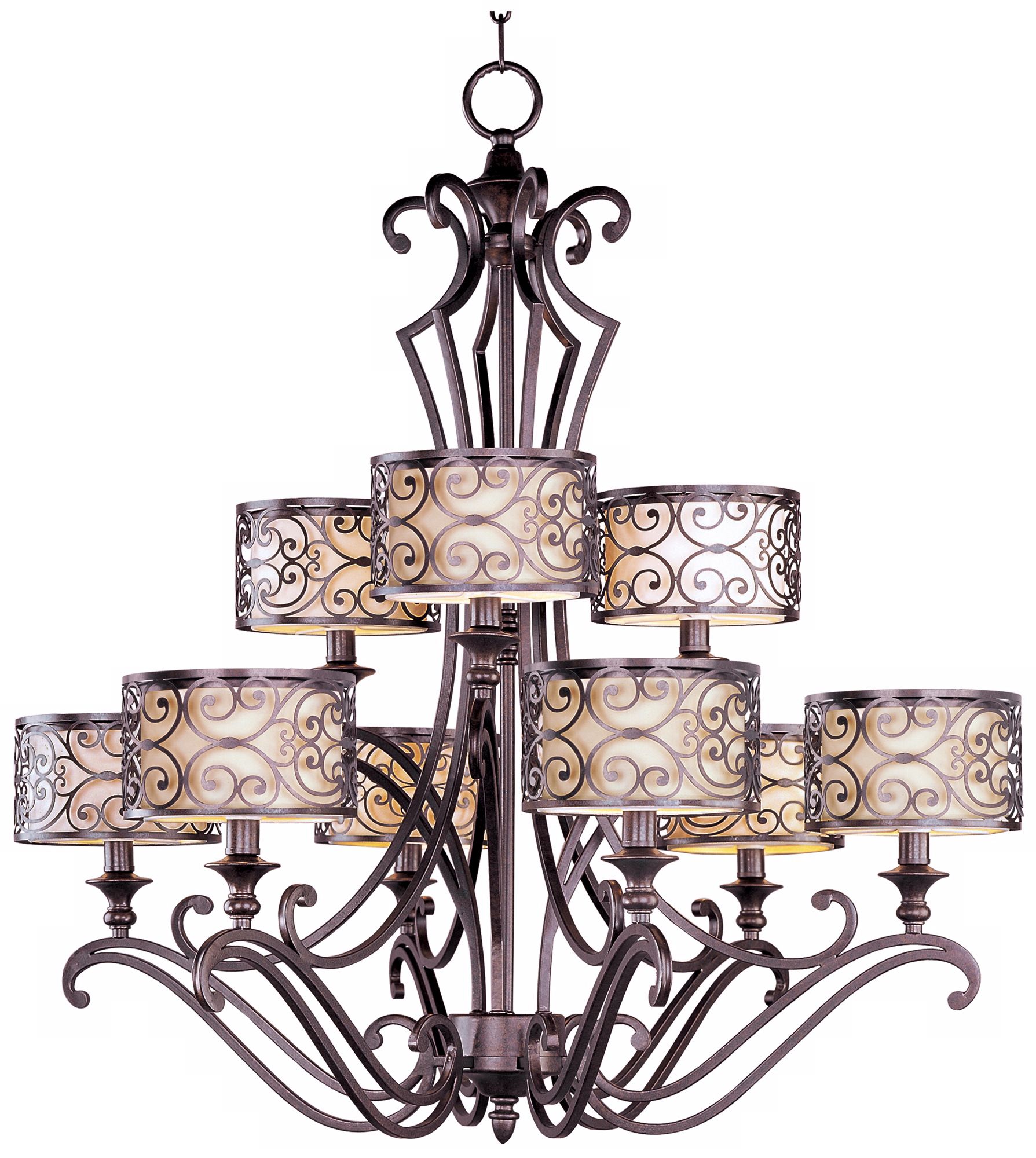 Maxim Mondrian 36 1/2" High 9-Light Bronze Chandelier