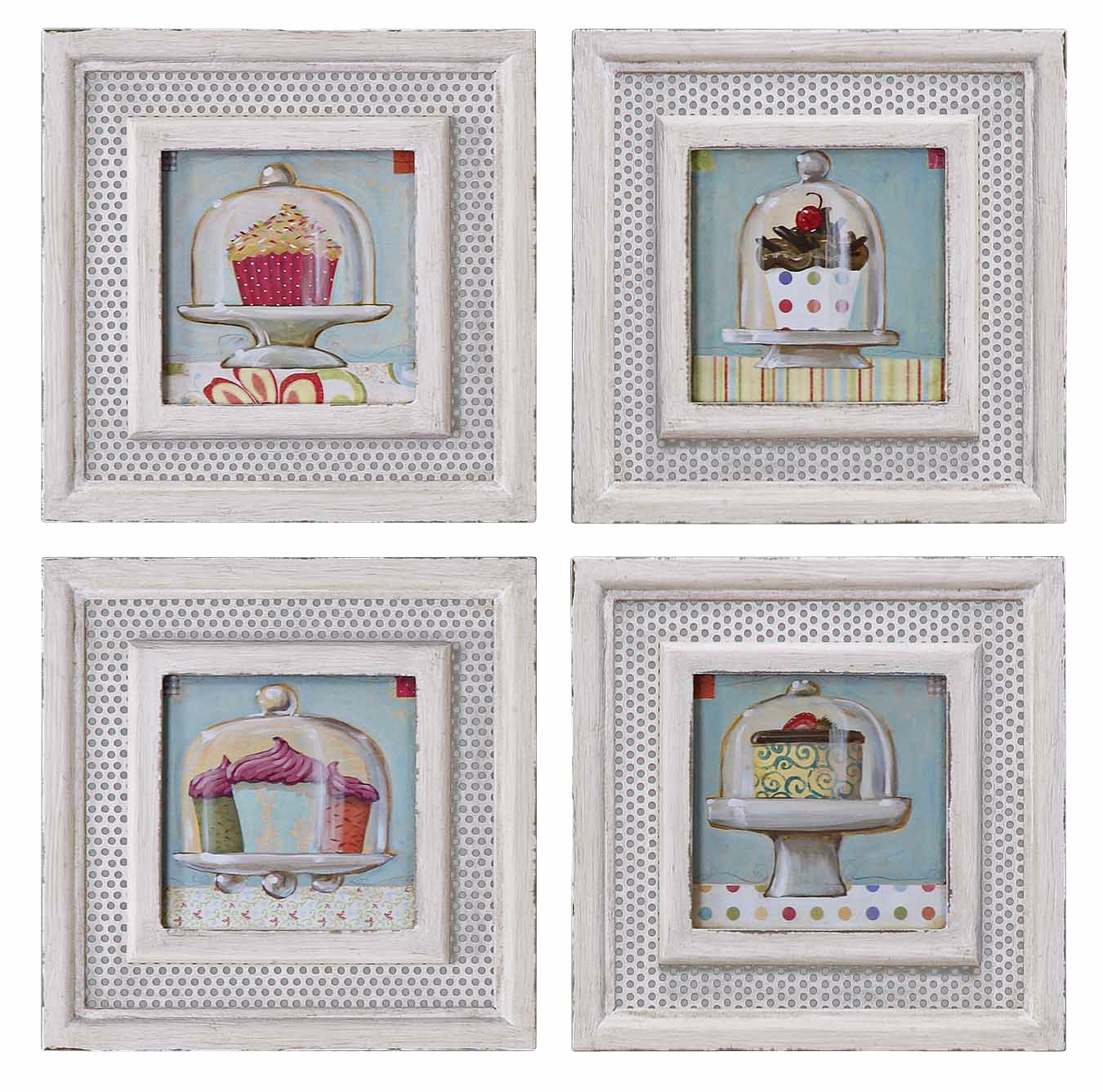 Uttermost Set of 4 Cupcakes I-IV Kitchen Wall Art Prints