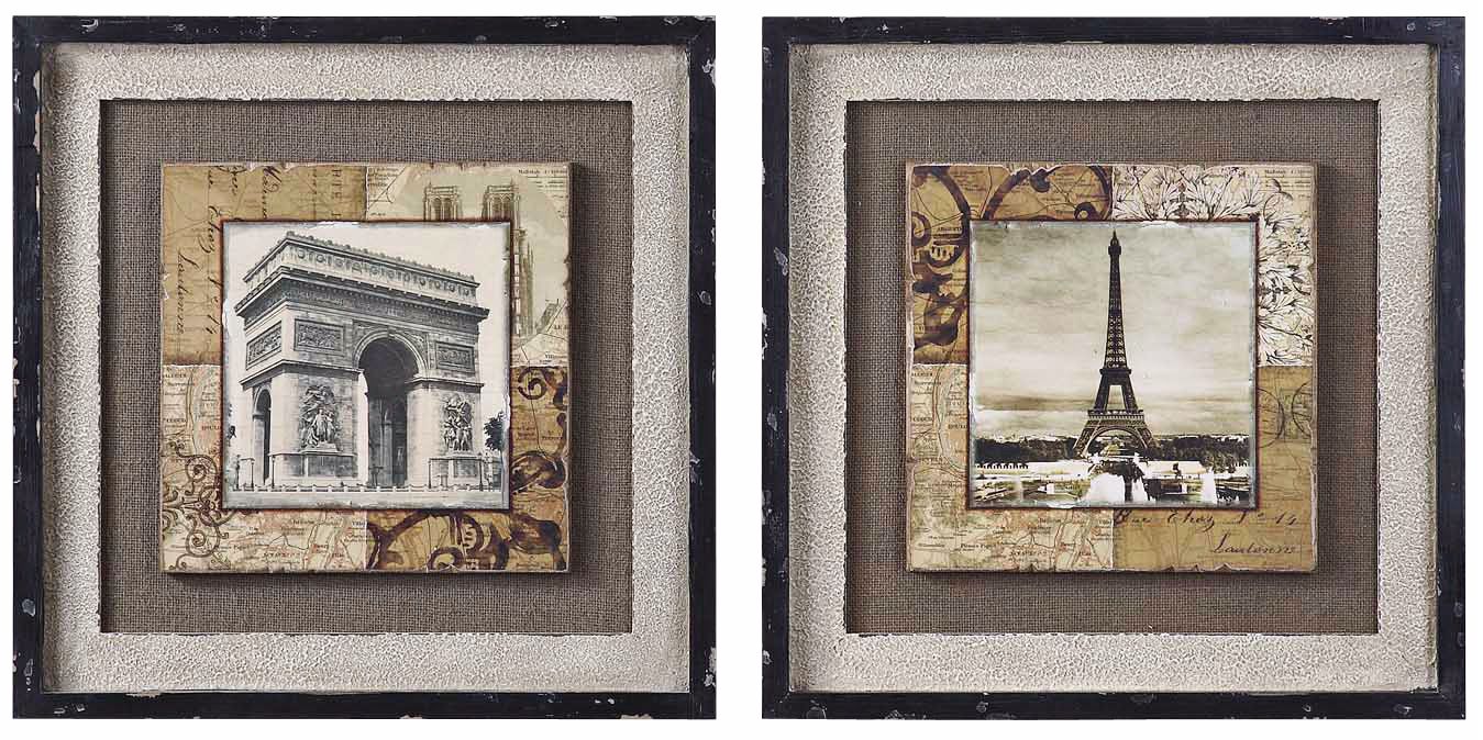 Uttermost Set of 2 Paris Tokens I and II French Wall Art