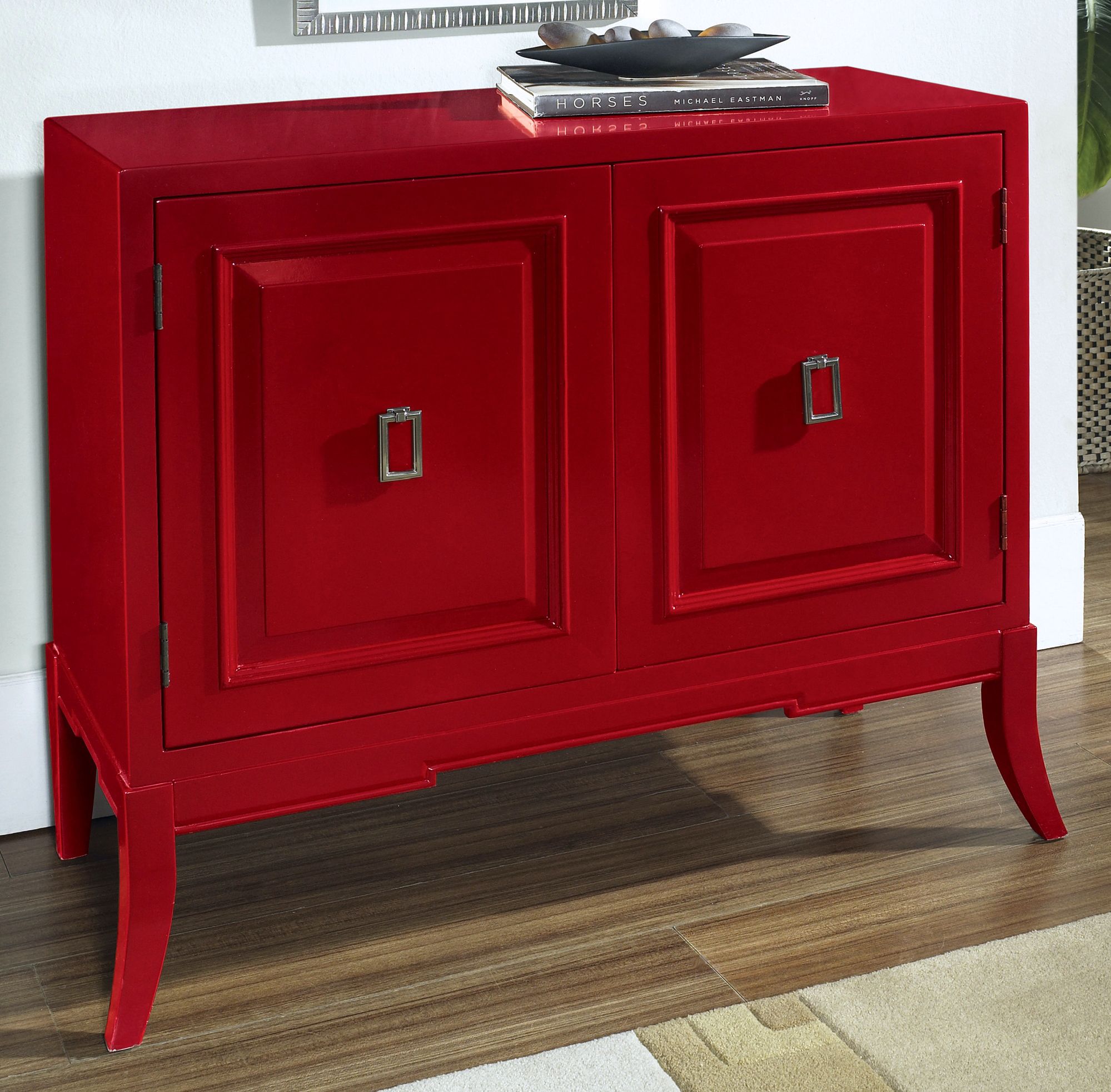 Habanero Red Geometric 2-Door Accent Chest