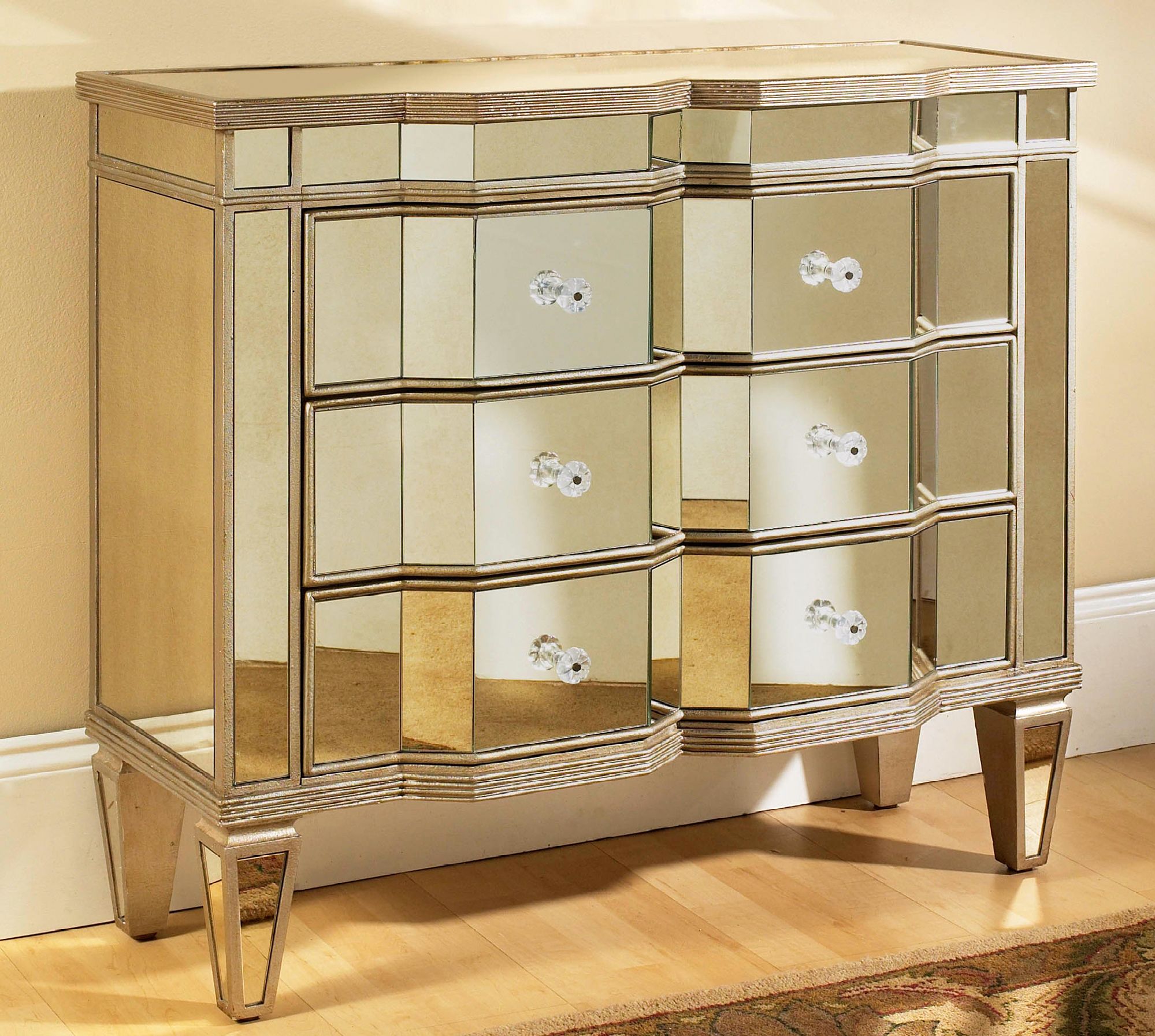 Marquis 3-Drawer Mirrored Accent Chest