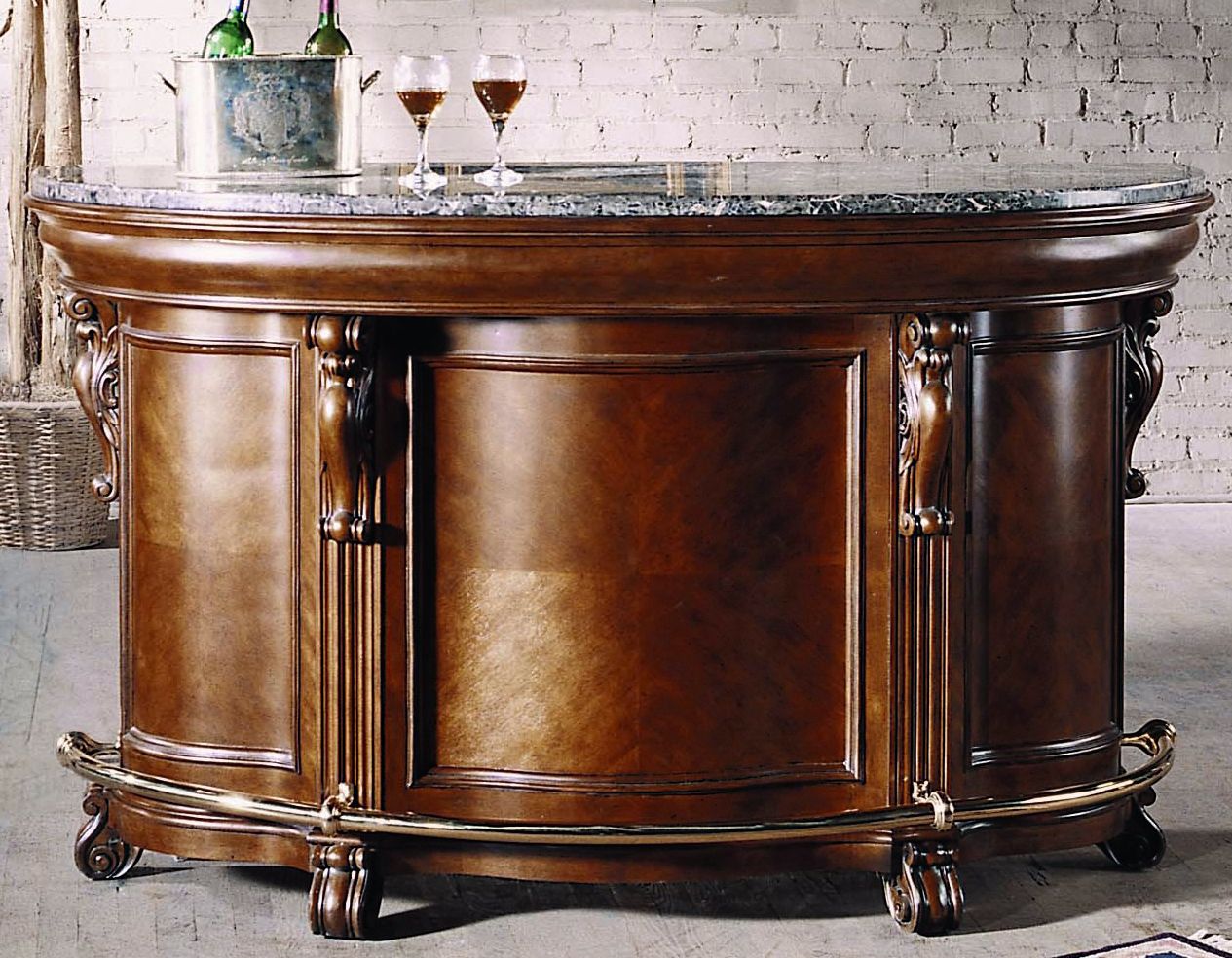 Edwardian Style  Solid Wood Home Bar Cabinet