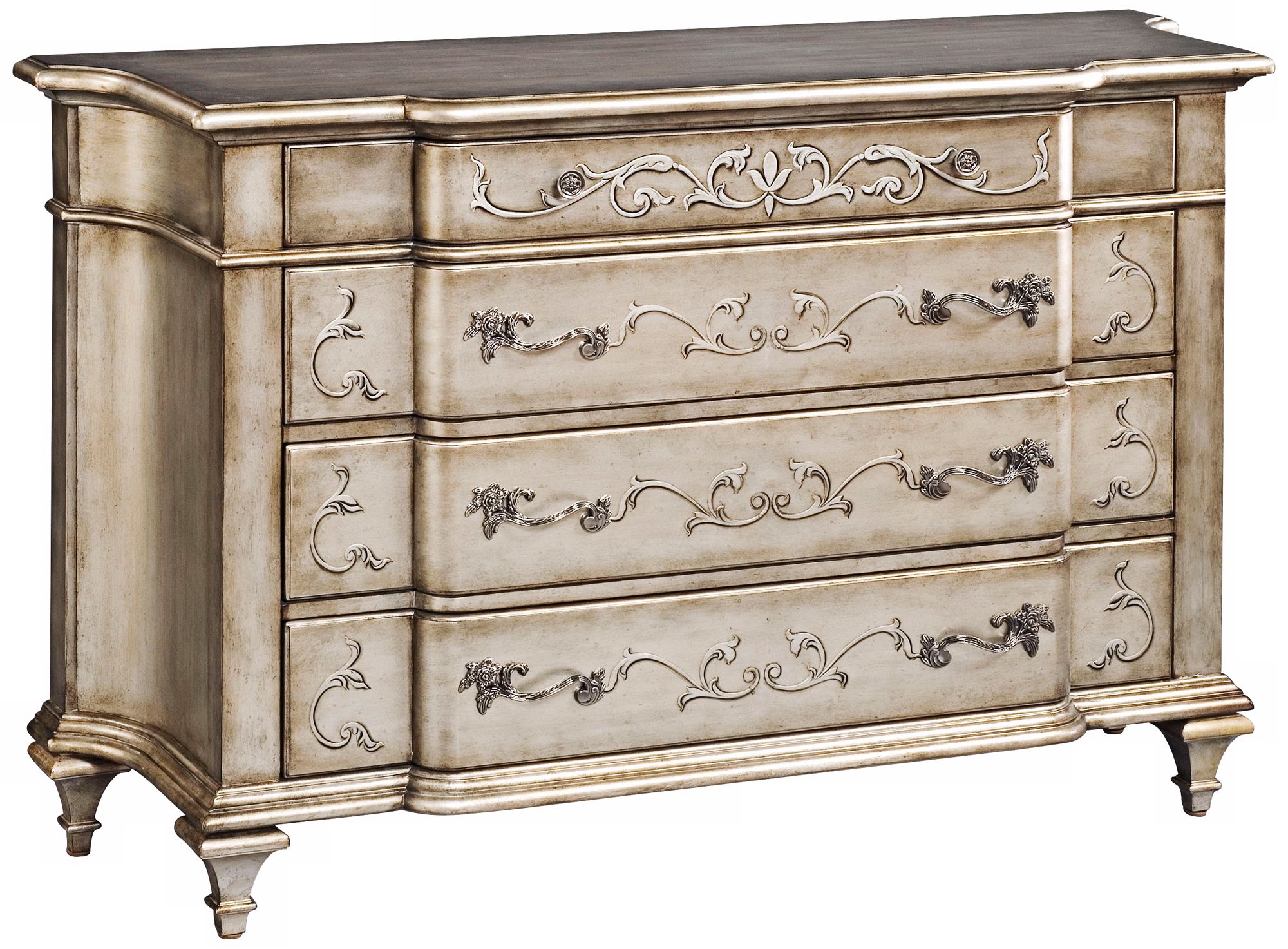 Tava Burnished Platinum Hand-Painted Console