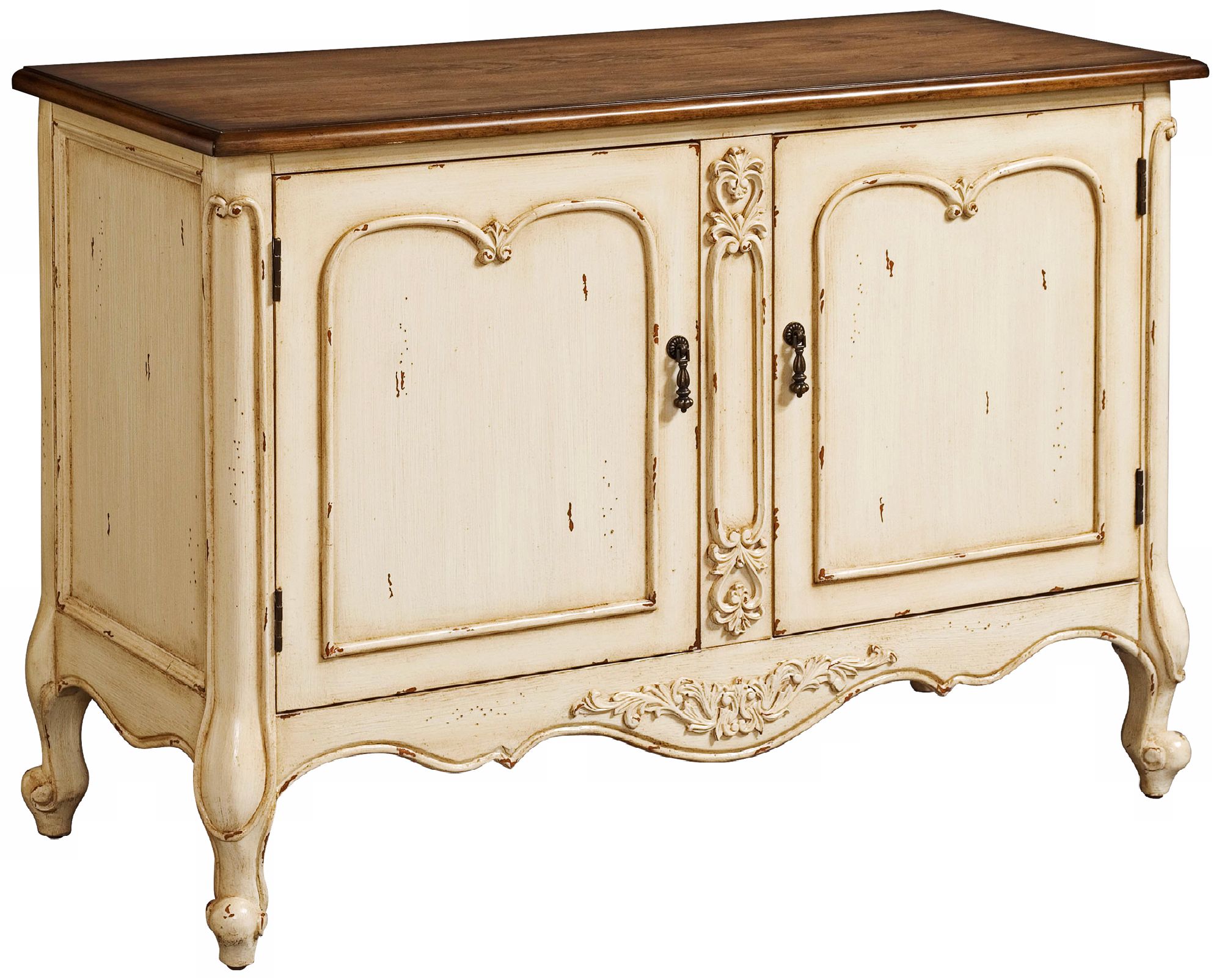 Marcella 2-Door Cream and Chestnut Wood Console
