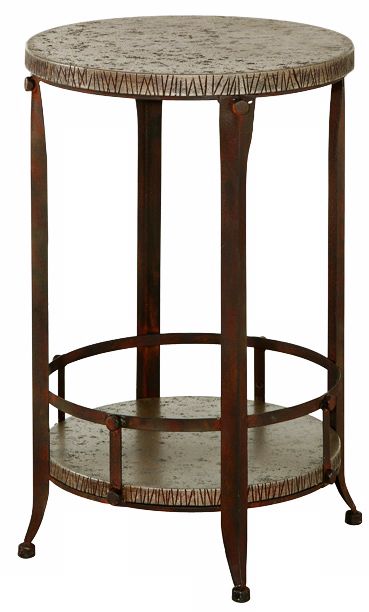 Garden Antique Pewter Accent Table