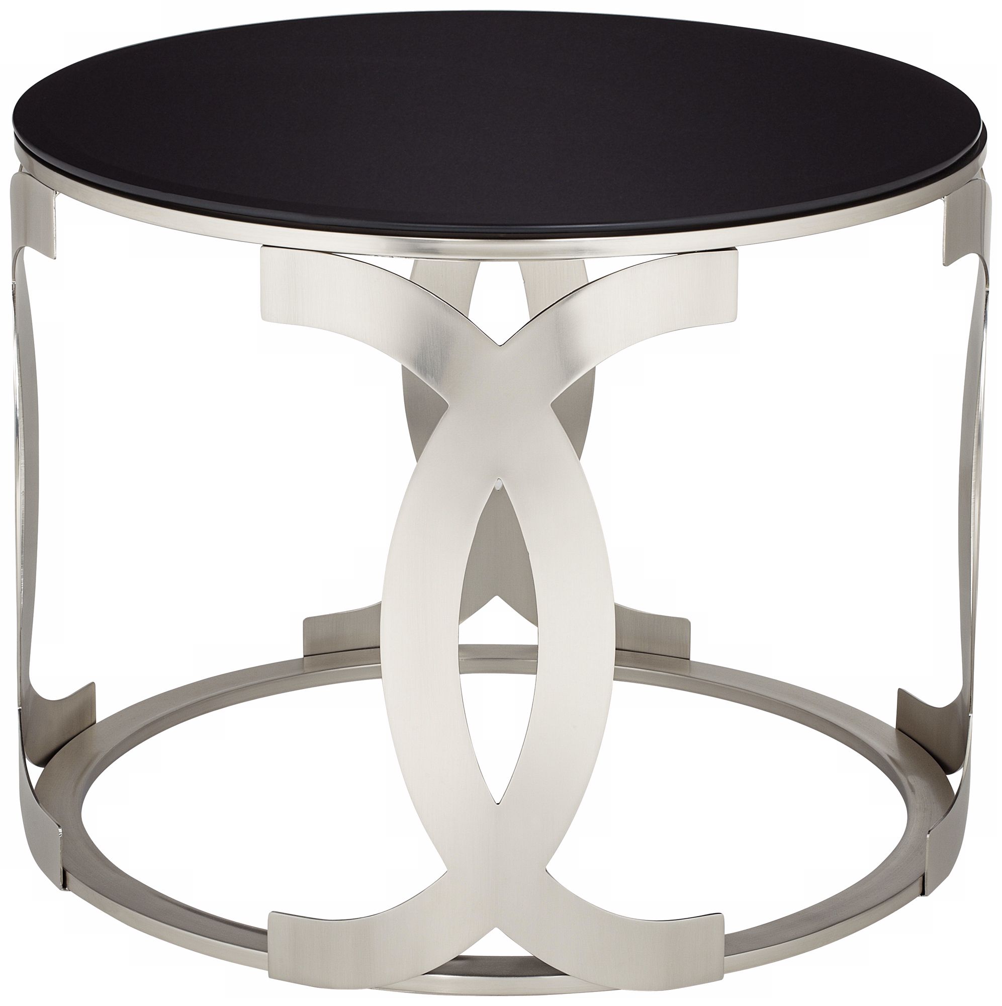 Adrienne Black Glass End Table