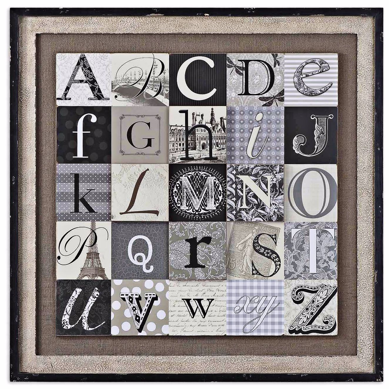 Uttermost 36" Square Designing Alphabet Wall Art