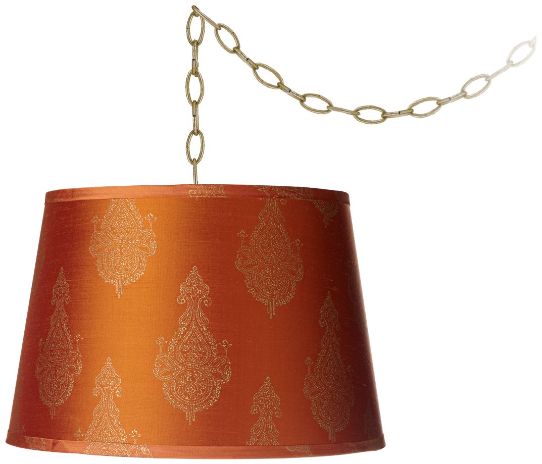 Rust Raj 15" Wide Antique Brass Swag Chandelier