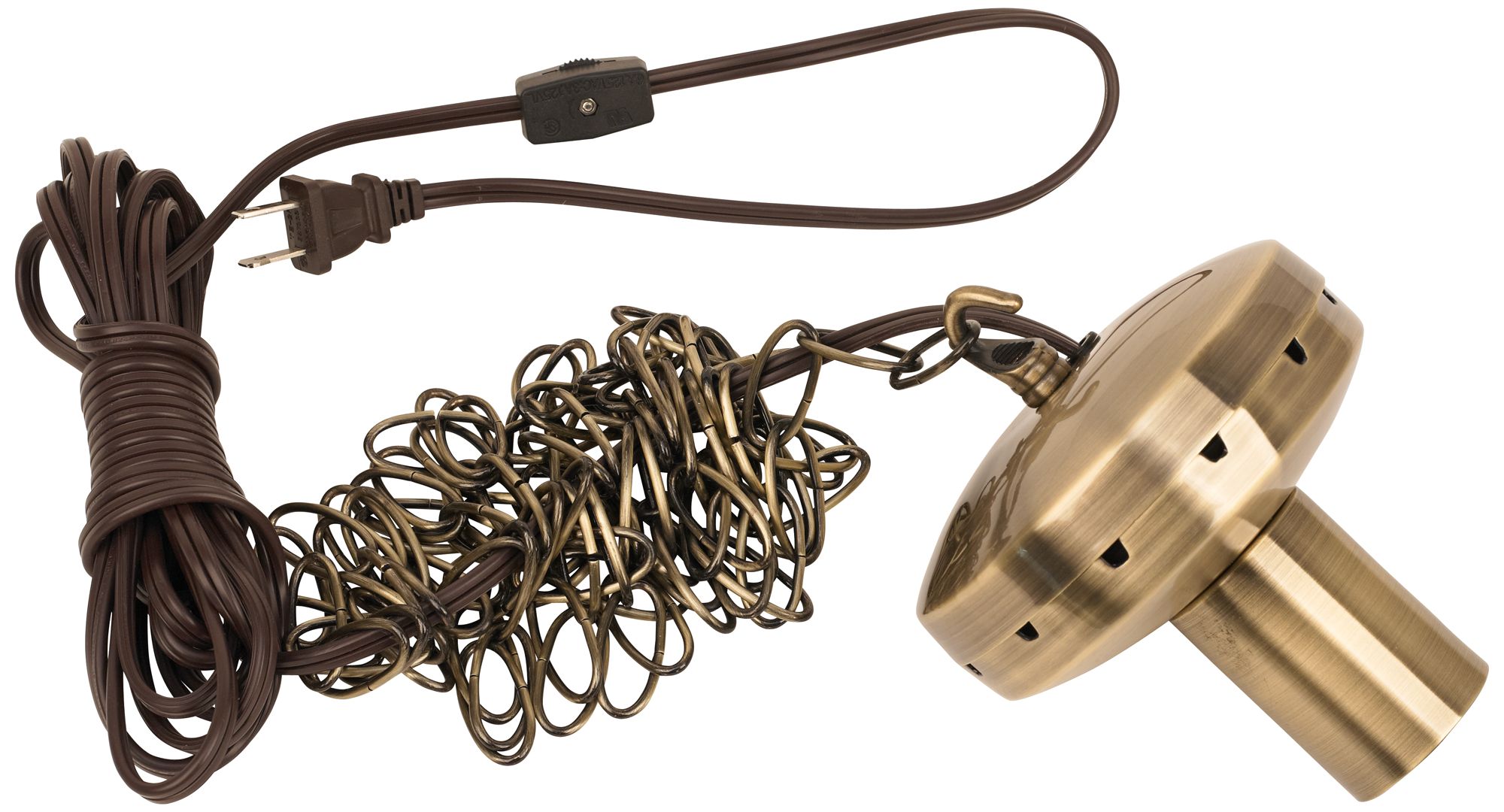 Antique Brass Plug-In Shade Swag Adaptor - DIY Chandelier