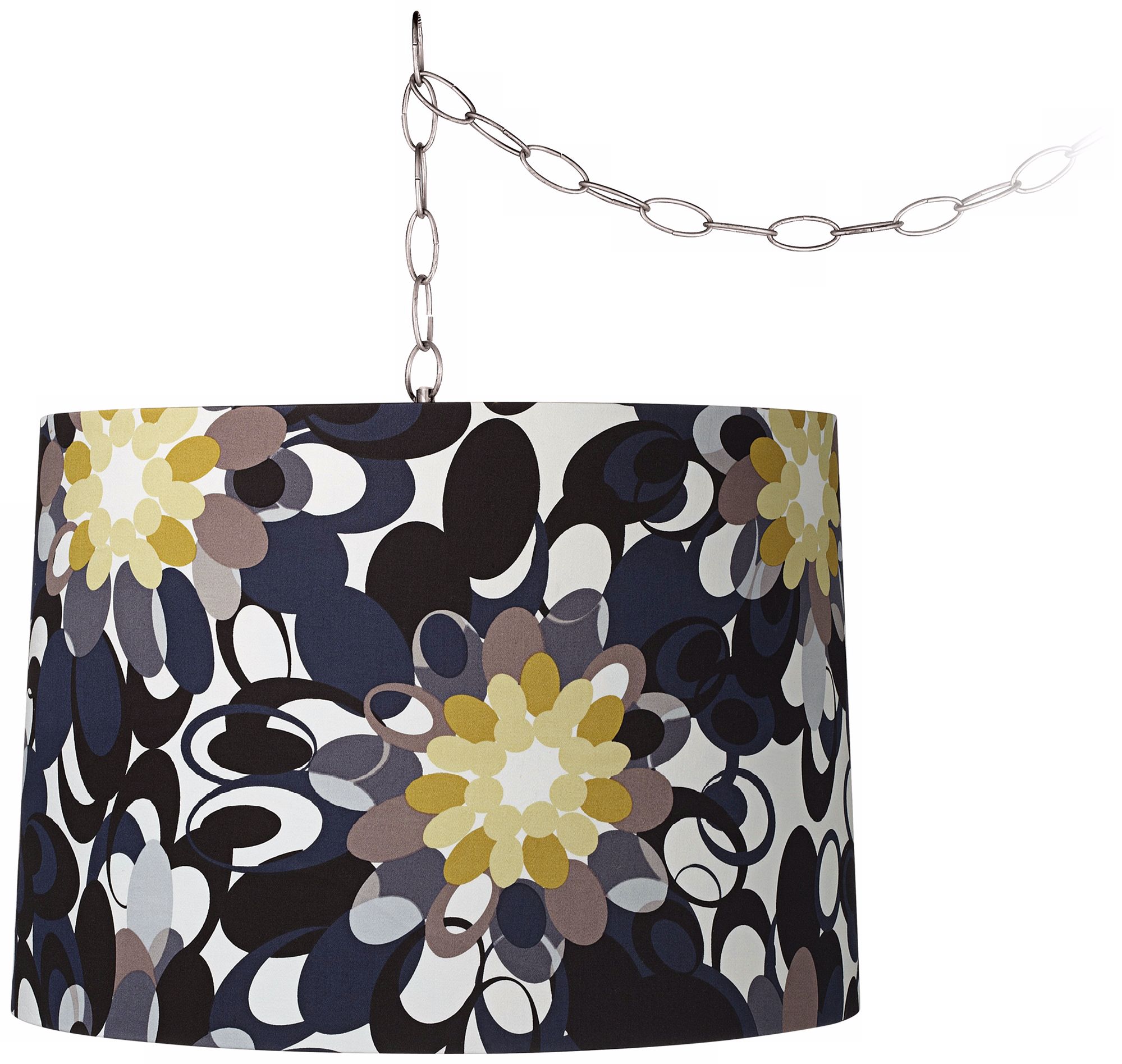 Black and Olive 16" Wide Brushed Steel Swag Chandelier