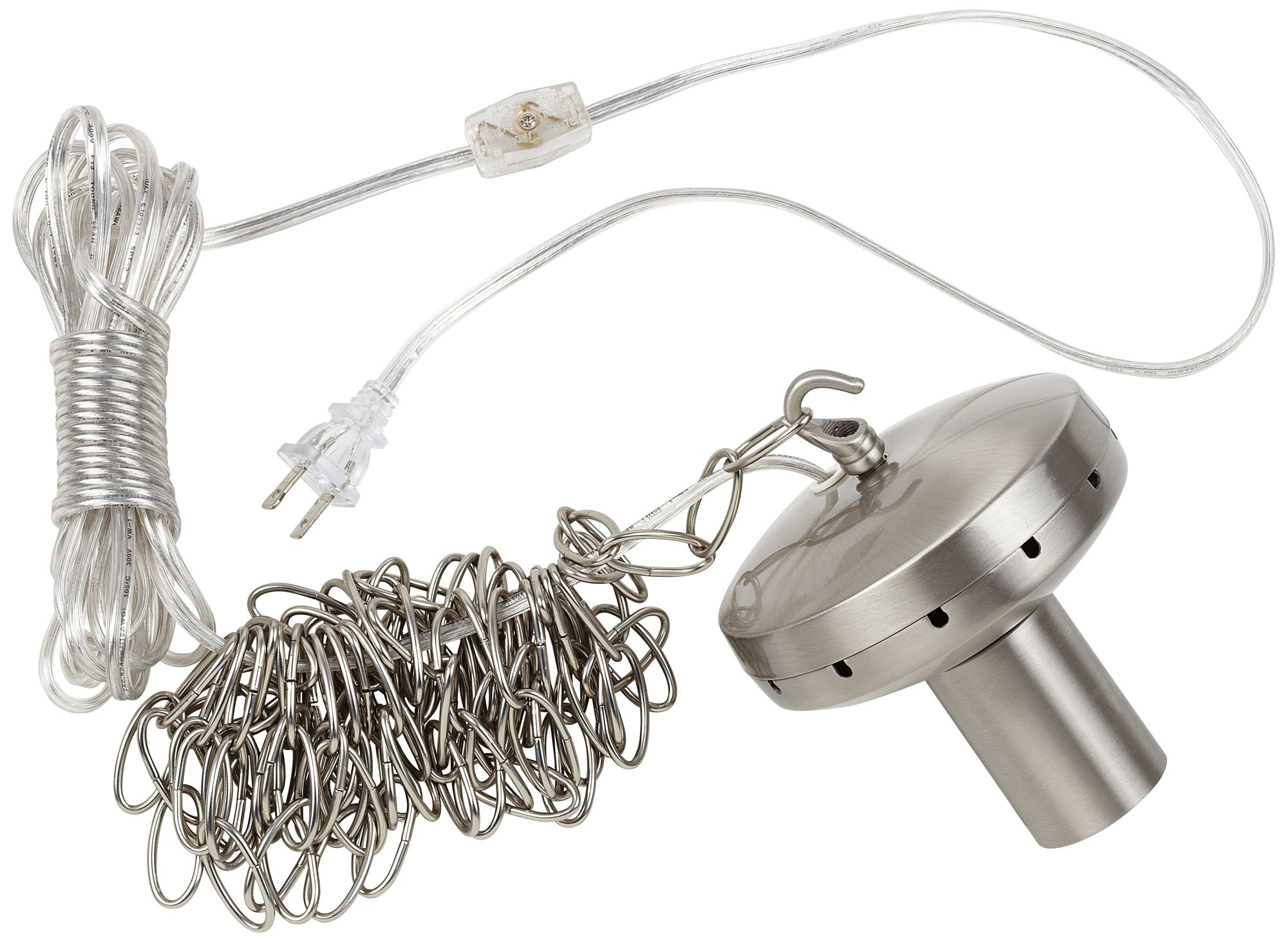 Brushed Steel Plug-In Shade Swag Adaptor - DIY Chandelier