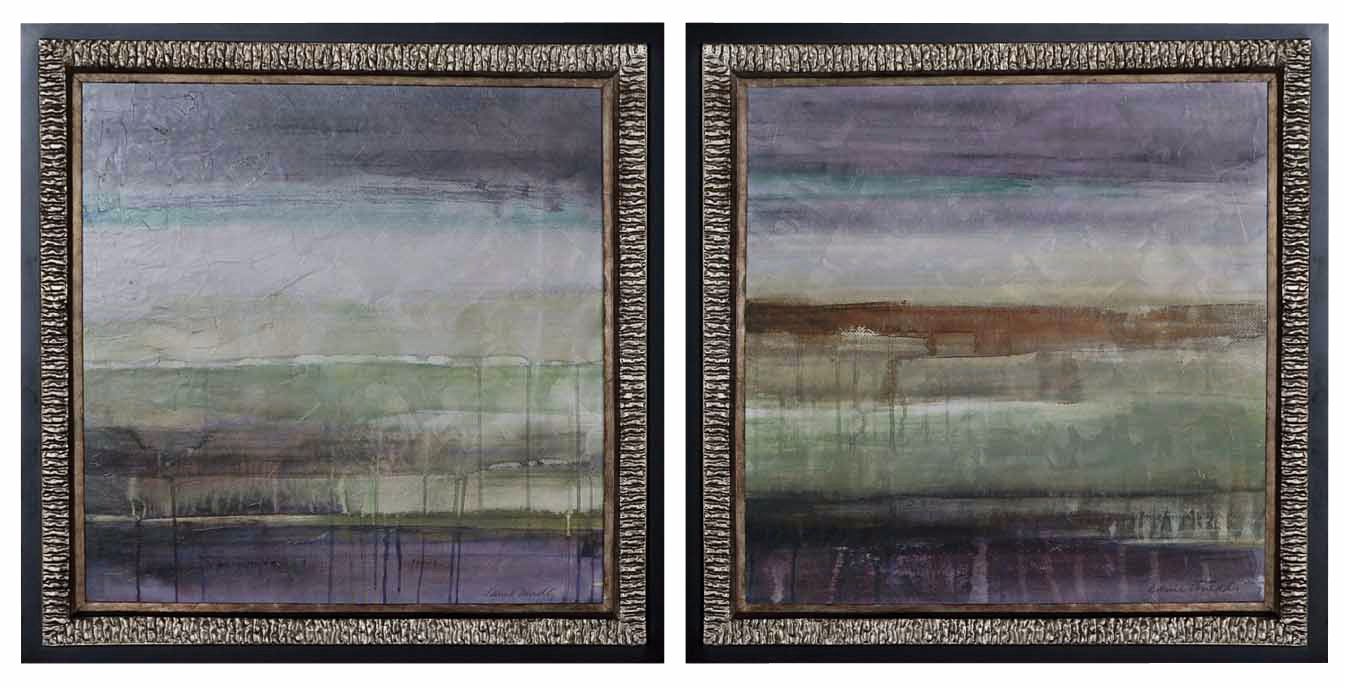 Set of 2 Uttermost Purple Rain I and II Square Wall Art