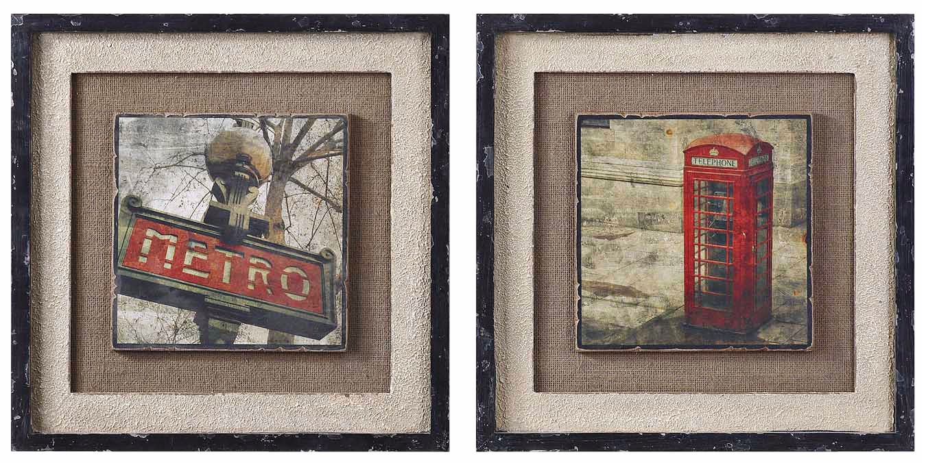 Uttermost Set of 2 Framed Metro London Wall Art I and II