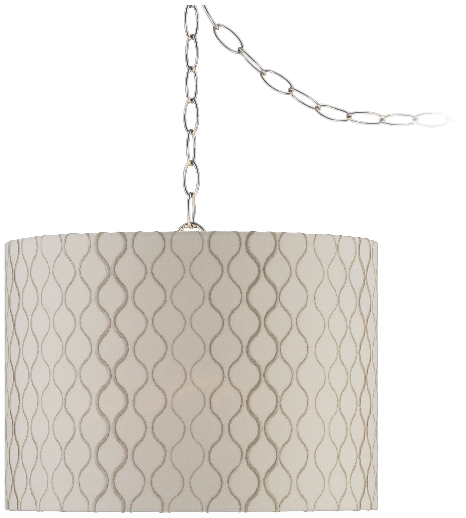 Embroidered Hourglass Swag Style Plug-In Chandelier