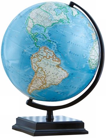 Cambria 16" High Blue Ocean World Globe