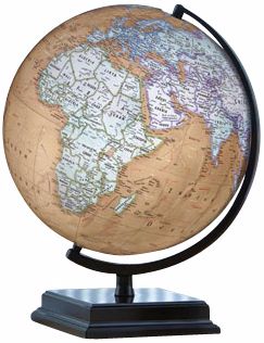 Cameron 16" High Brown Ocean World Globe