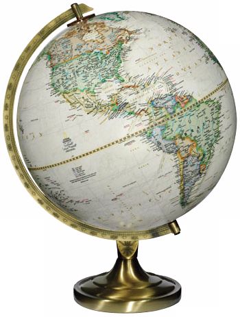 Grosvenor Brown Ocean 16 1/2" High National Geographic Globe