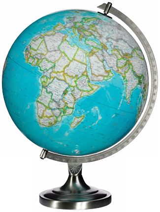 Bowers Blue 16 1/2" High Illuminated Globe