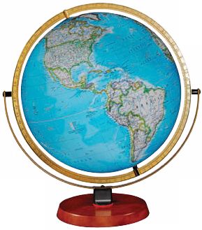 Byrd Blue Ocean 22" High Illuminated Globe