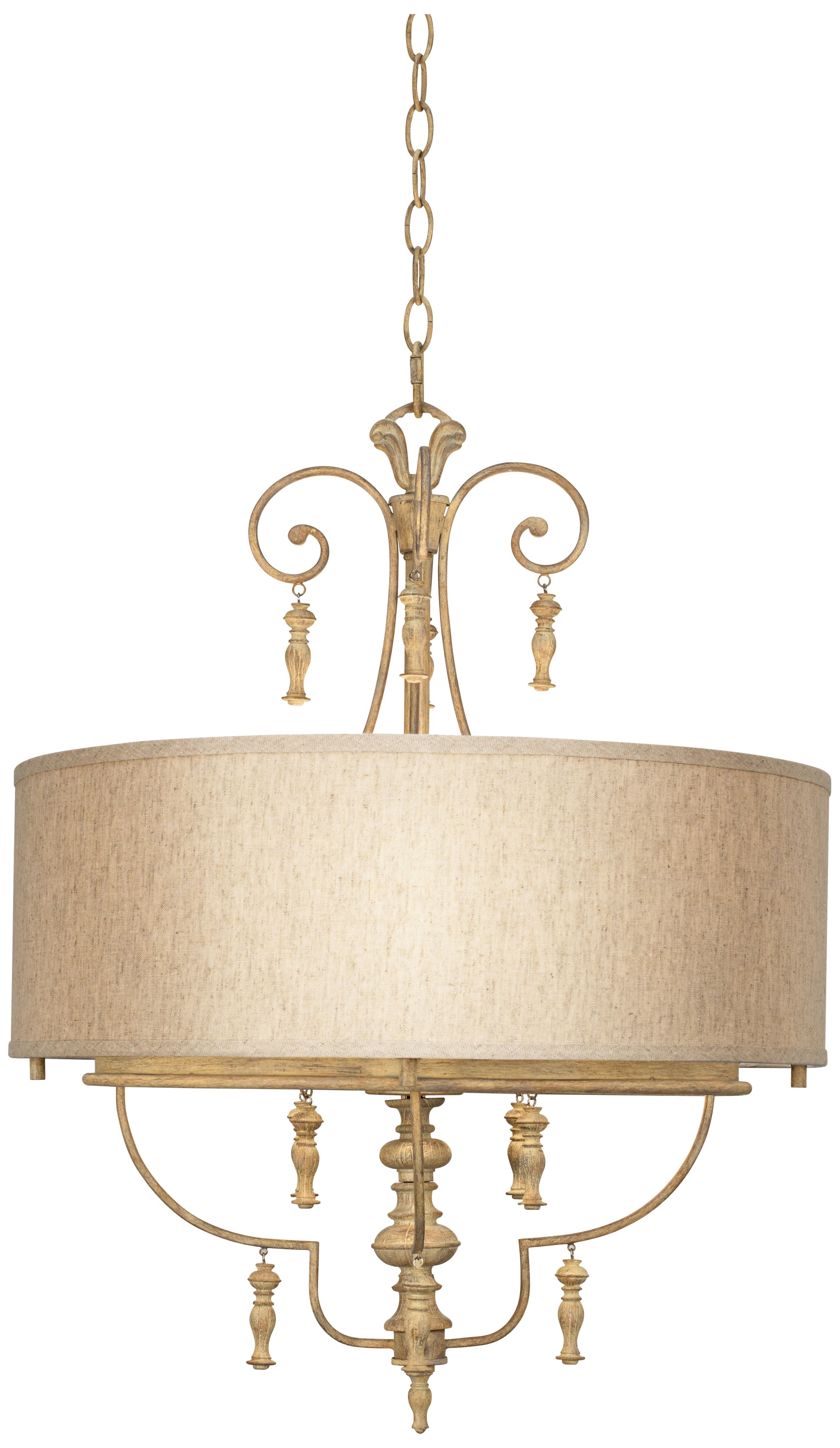 French White 20" Wide 4-Light  Pendant Light