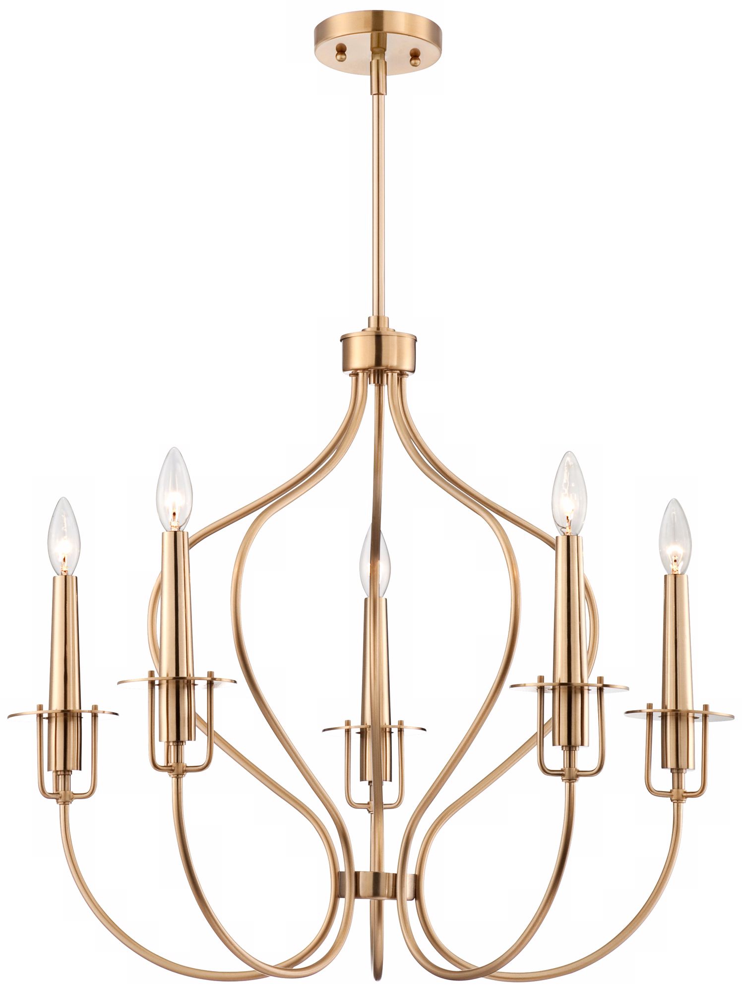Possini Euro Curve 5-Light 27" Wide Burnish Brass Chandelier