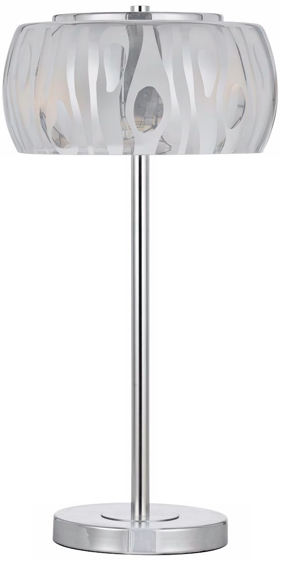 Chicago Glass and Chrome Table Lamp