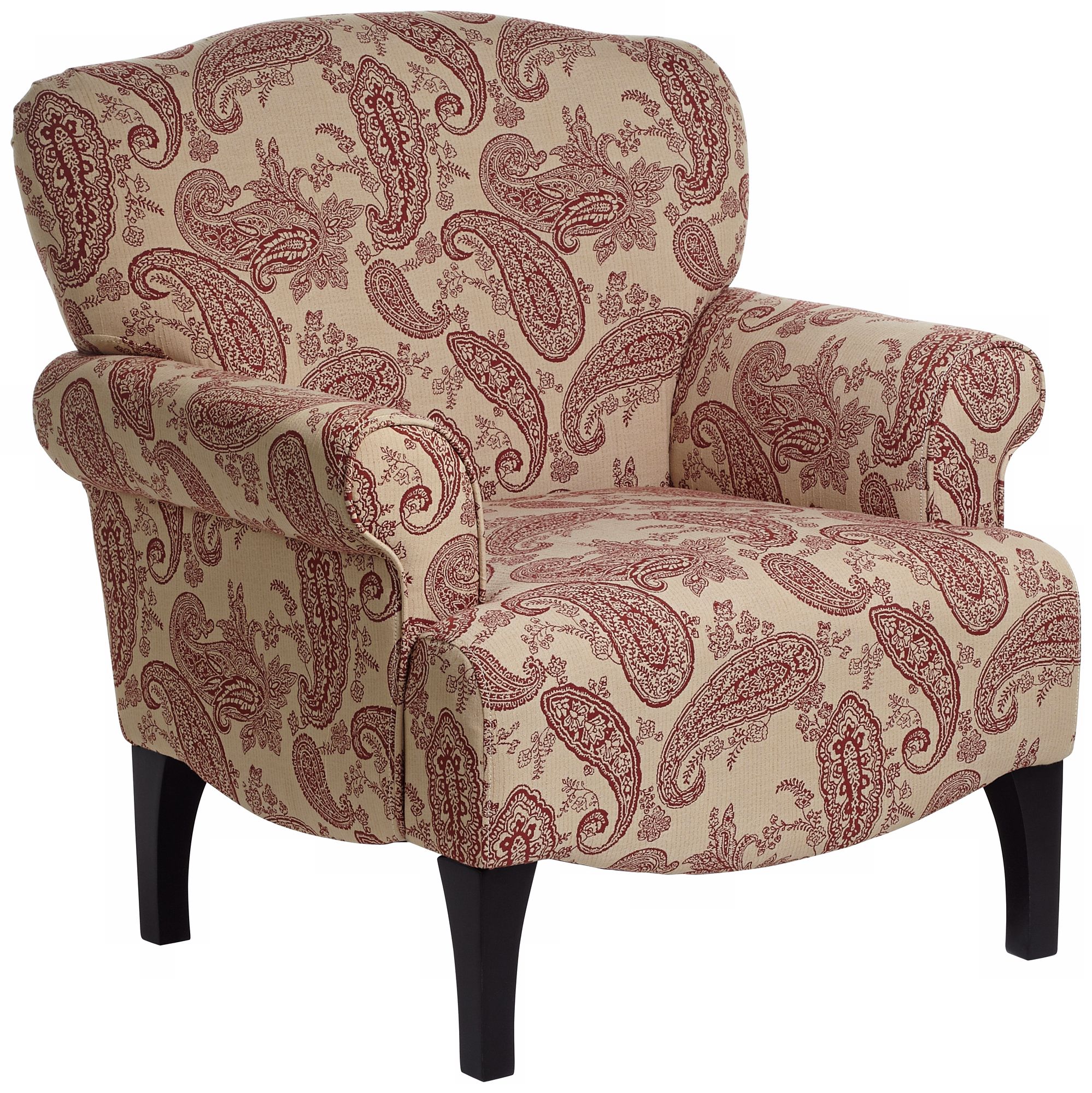 Astrid Upholstered Red Paisley Chair