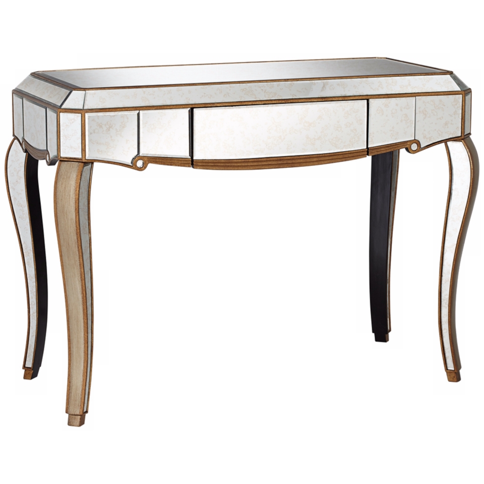 Vanessa Antique Gold Mirrored Console Table   #W3061