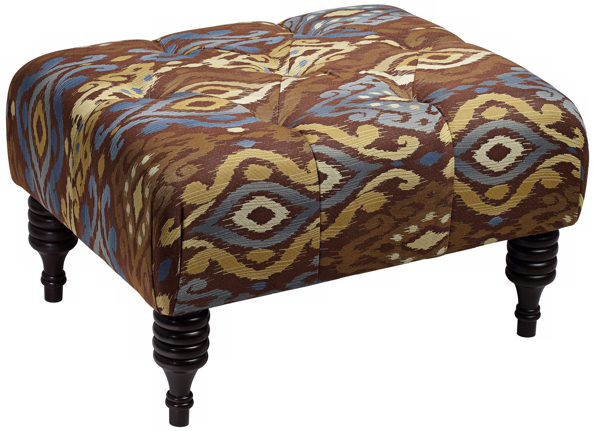 Albington Ikat Cypress Tufted Ottoman
