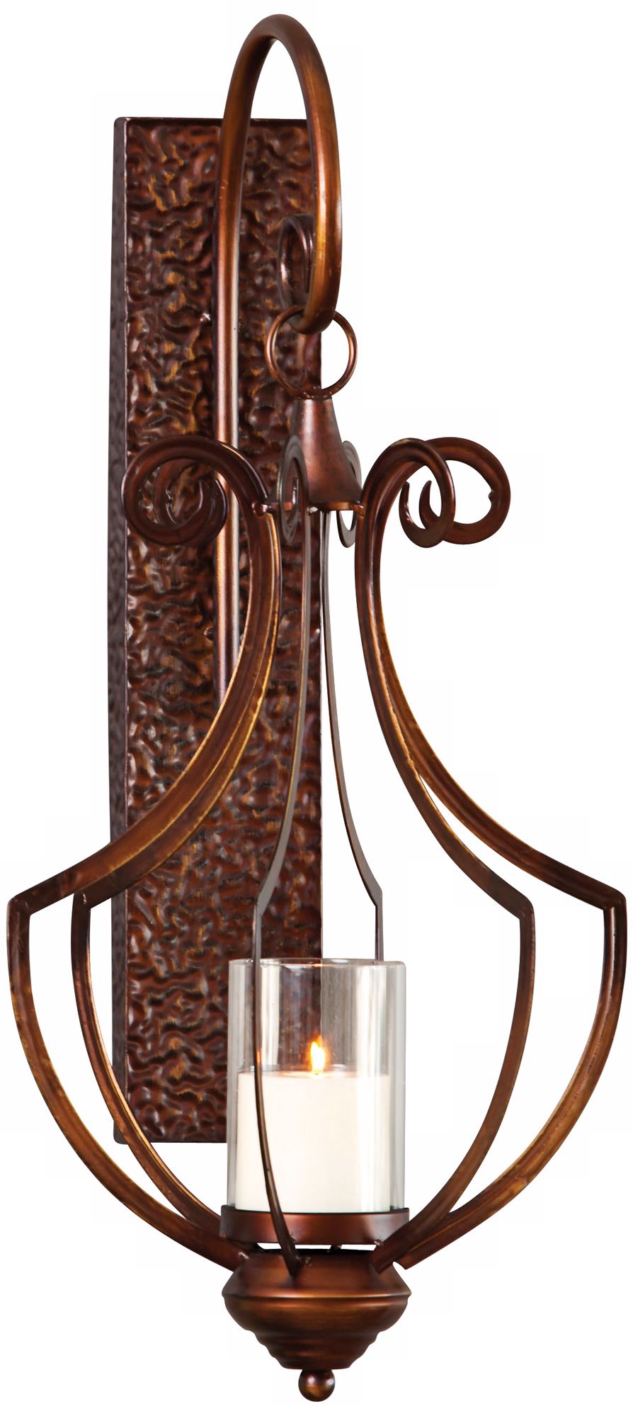 Contemporary Hanging Metal Candle Wall Sconce