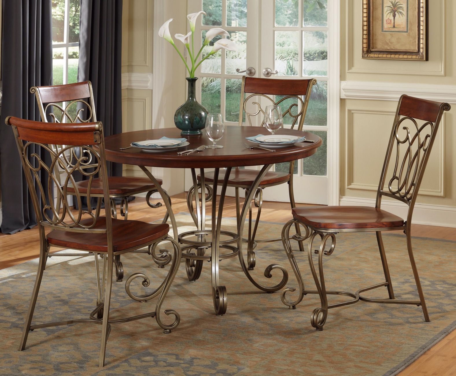 St. Ives Cinnamon Cherry 5-Piece Wood Dining Set