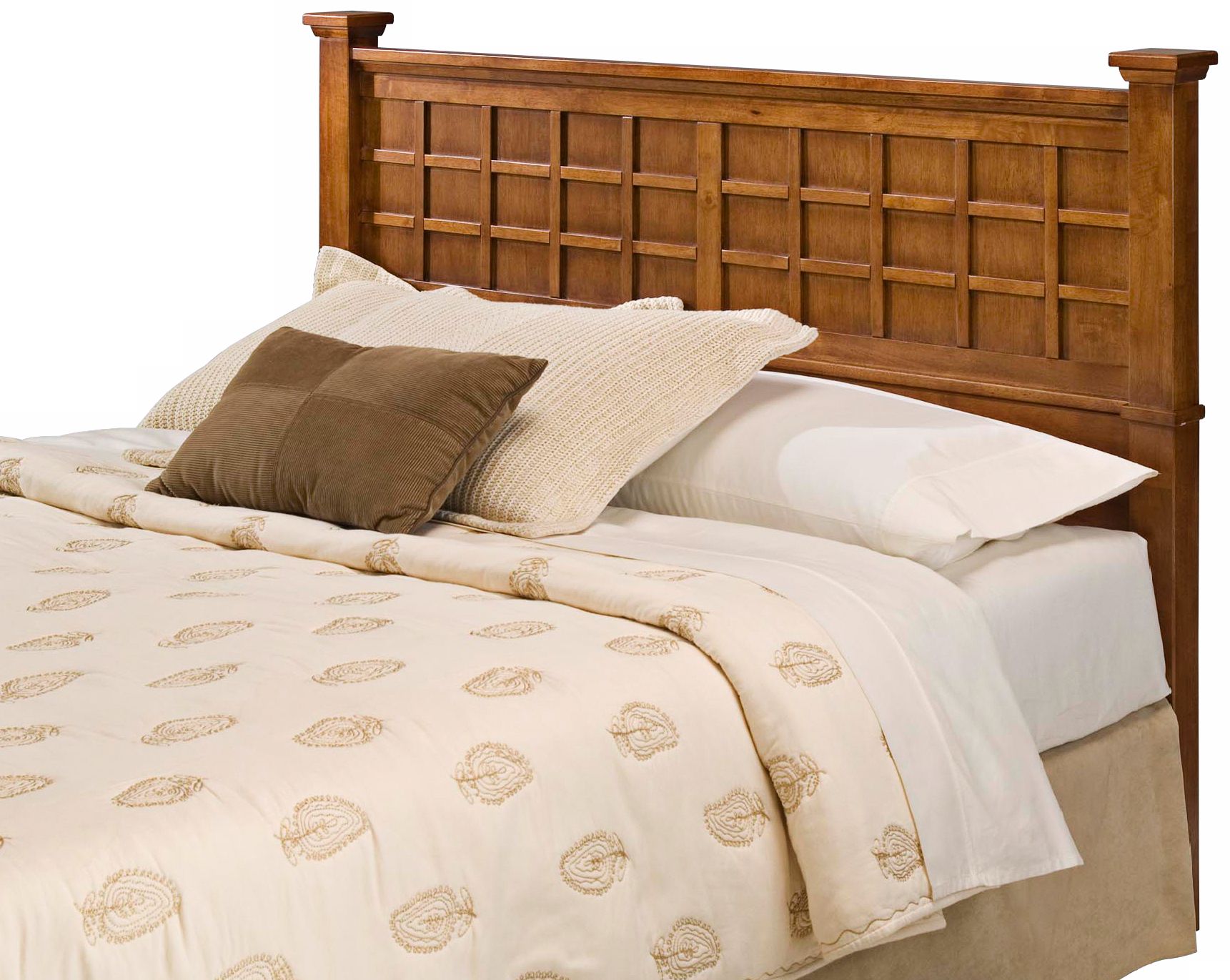 Arts and Crafts Cottage Oak Lattice Queen Headboard