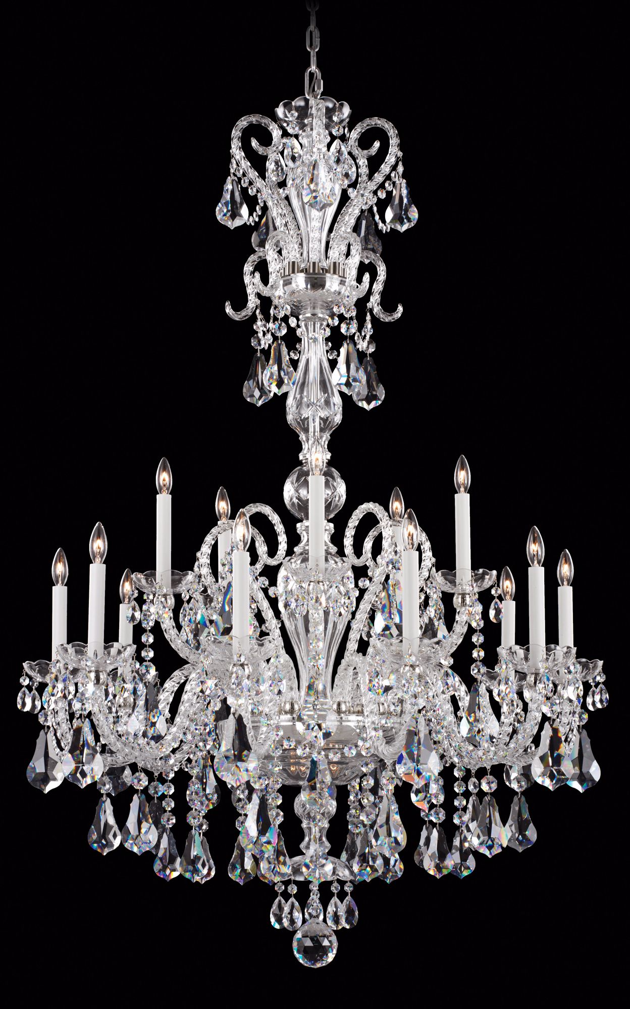 Schonbek Silver Novielle 35" Elements Crystal Chandelier