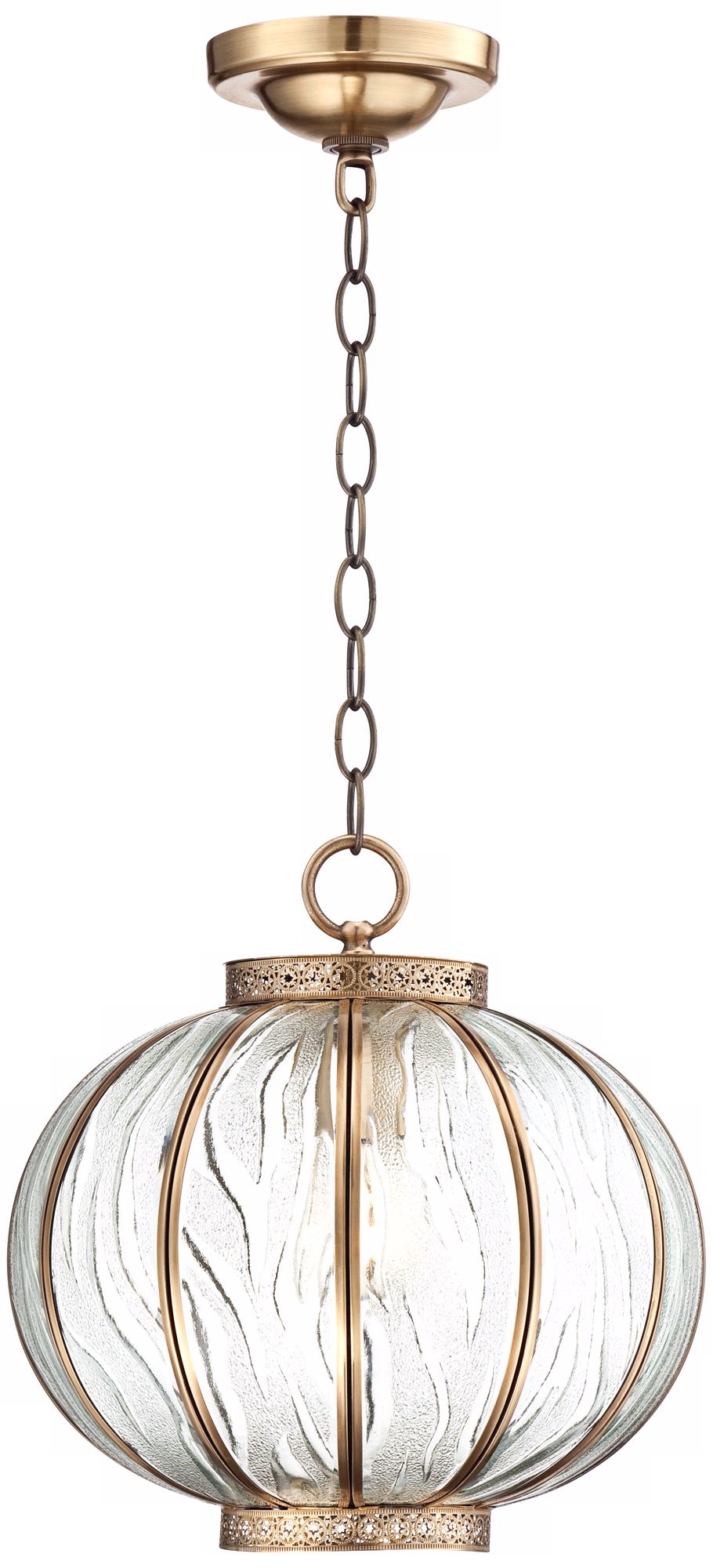 Global Glass 12" Wide Brass Mini Pendant Light