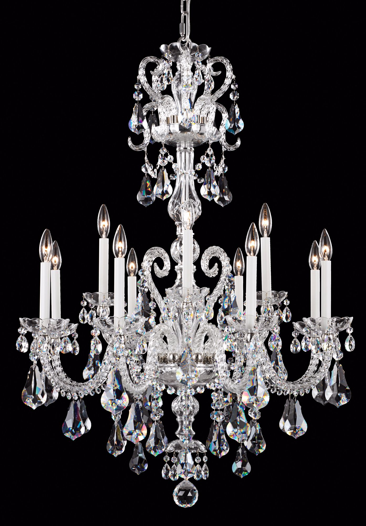 Schonbek Silver Novielle 32" Elements Crystal Chandelier