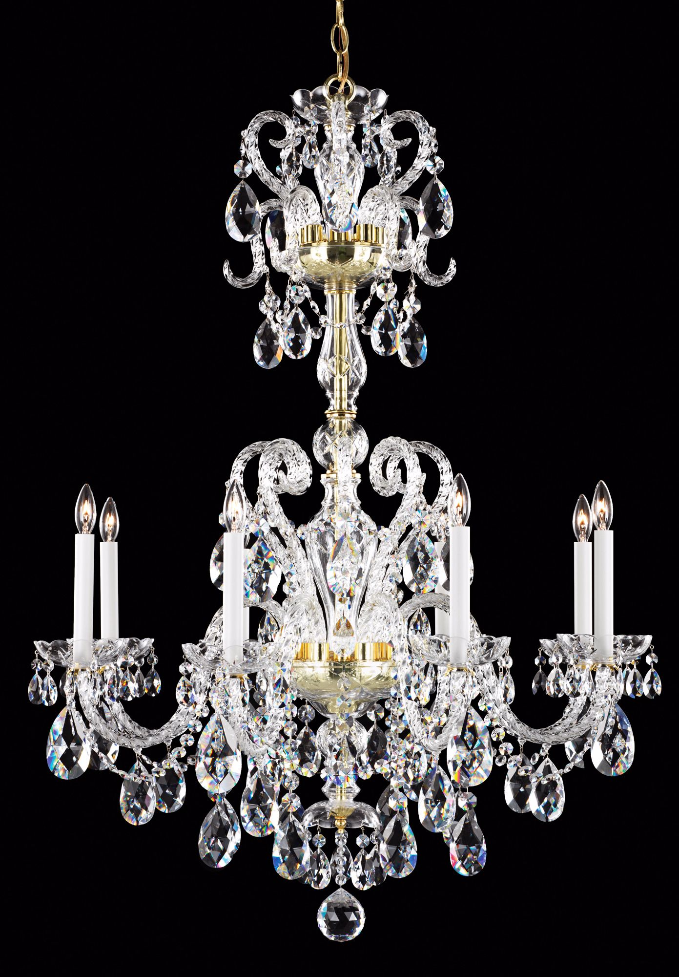 Schonbek Gold Novielle 31" Wide Spectra Crystal Chandelier