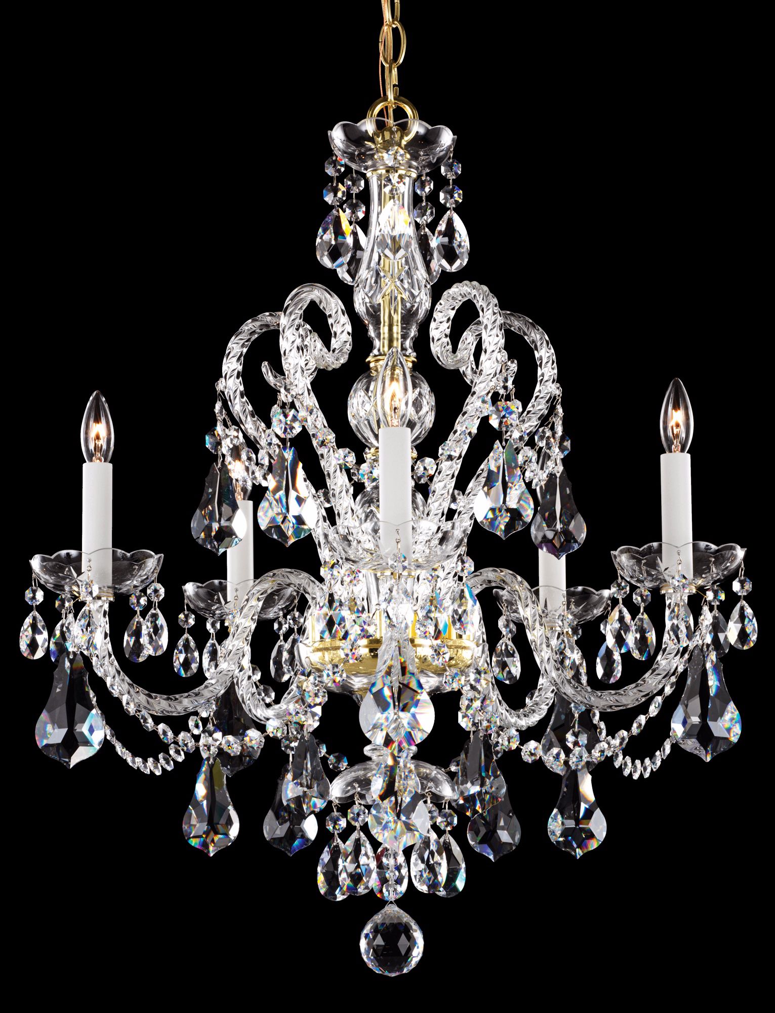 Schonbek Gold Novielle 22" Wide Elements Crystal Chandelier