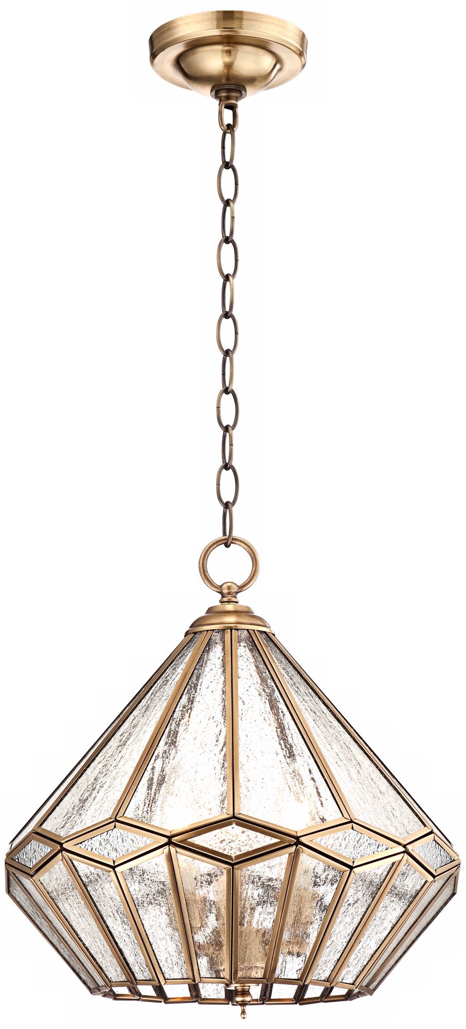 Marilyn Inverted Diamond 14" Wide Brass Mini Pendant Light