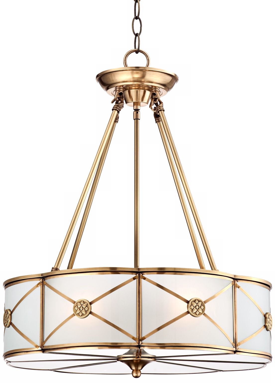 Possini Mirna Frosted Glass 19" Wide Brass Pendant Light