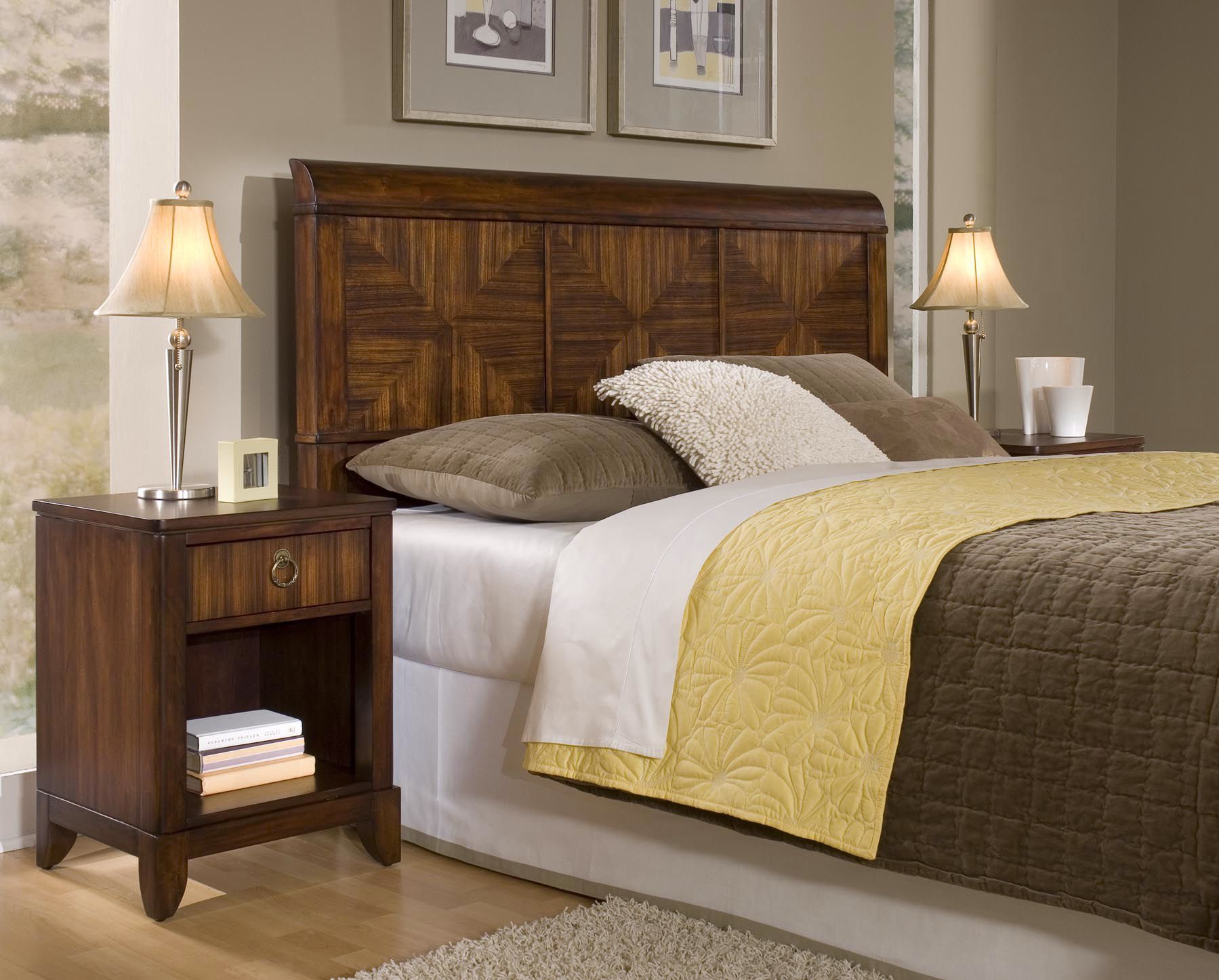 Paris Mahogany Queen Headboard and Night Stand Set