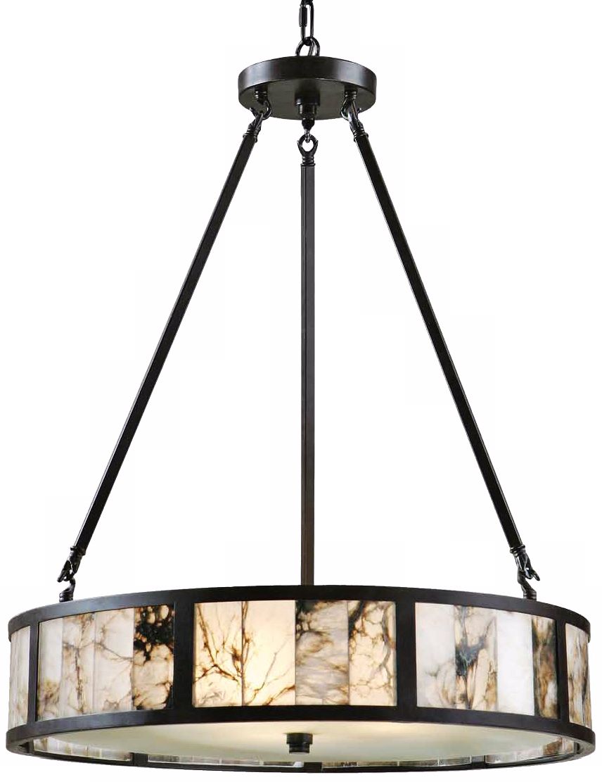Uttermost Coslada Marble 24" Wide Oil-Rubbed Bronze Pendant