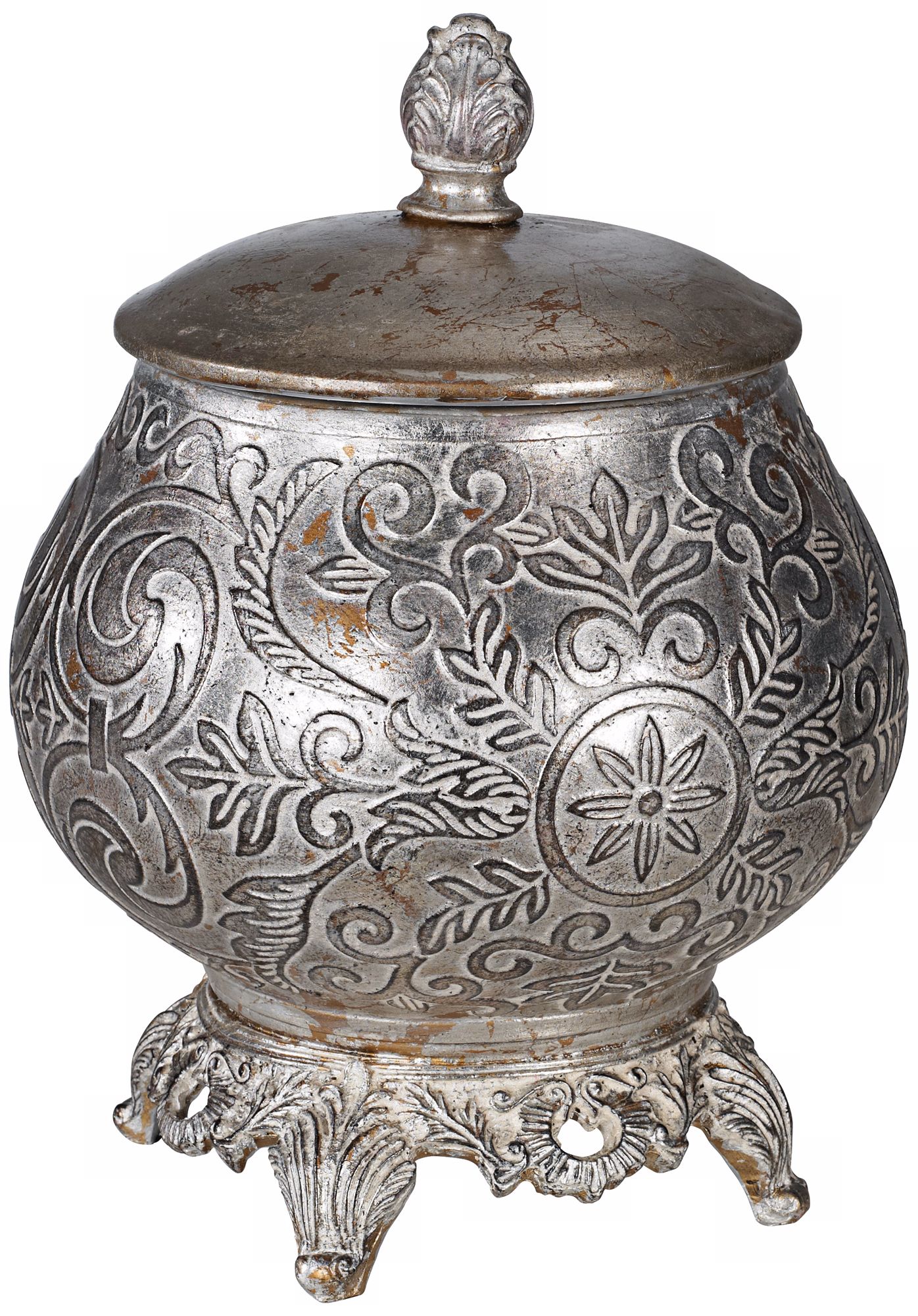 Covered Antique Silver Decorative Box