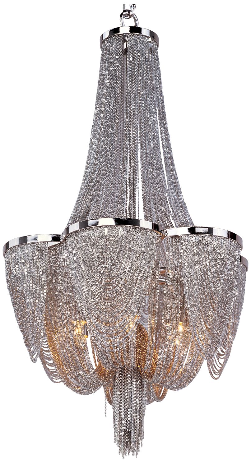 Maxim Chantilly 14" Wide Nickel Jewelry Chain Chandelier