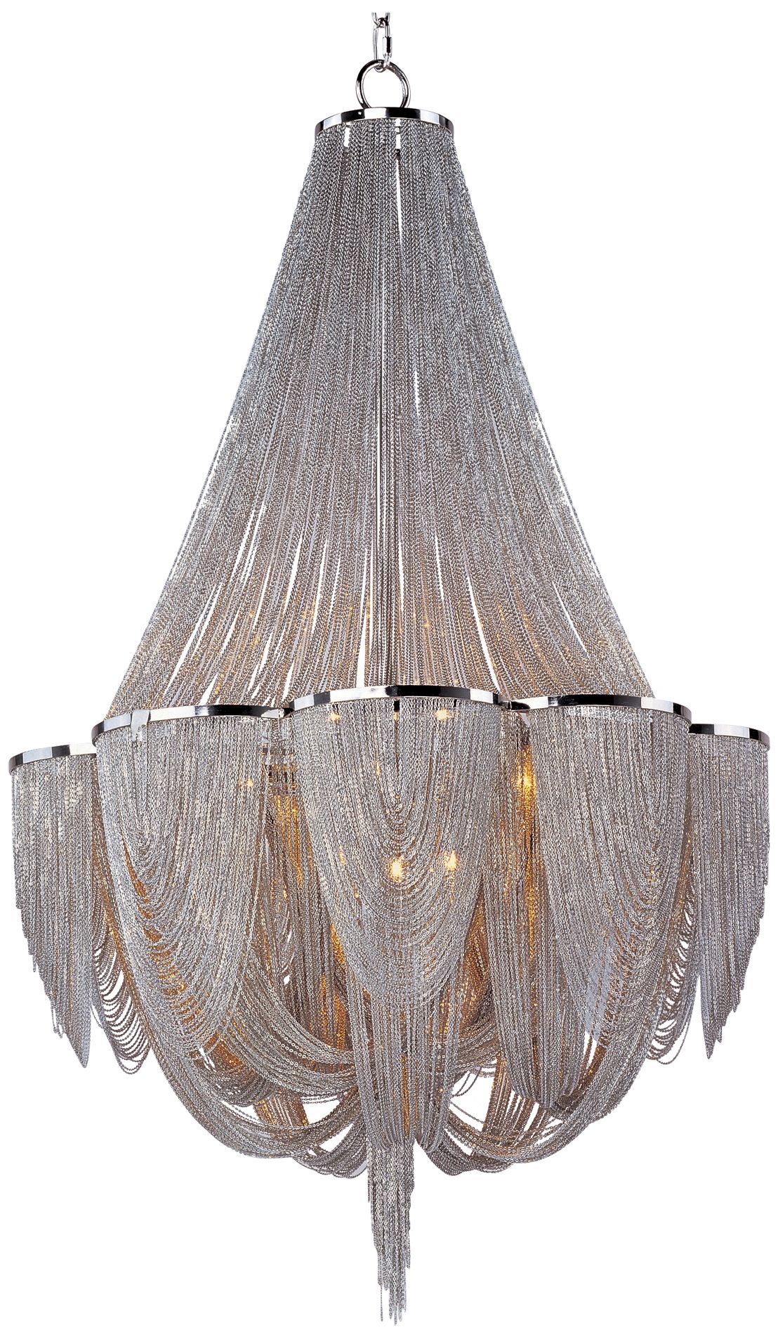 Maxim Chantilly 27" Wide Nickel Jewelry Chain Chandelier