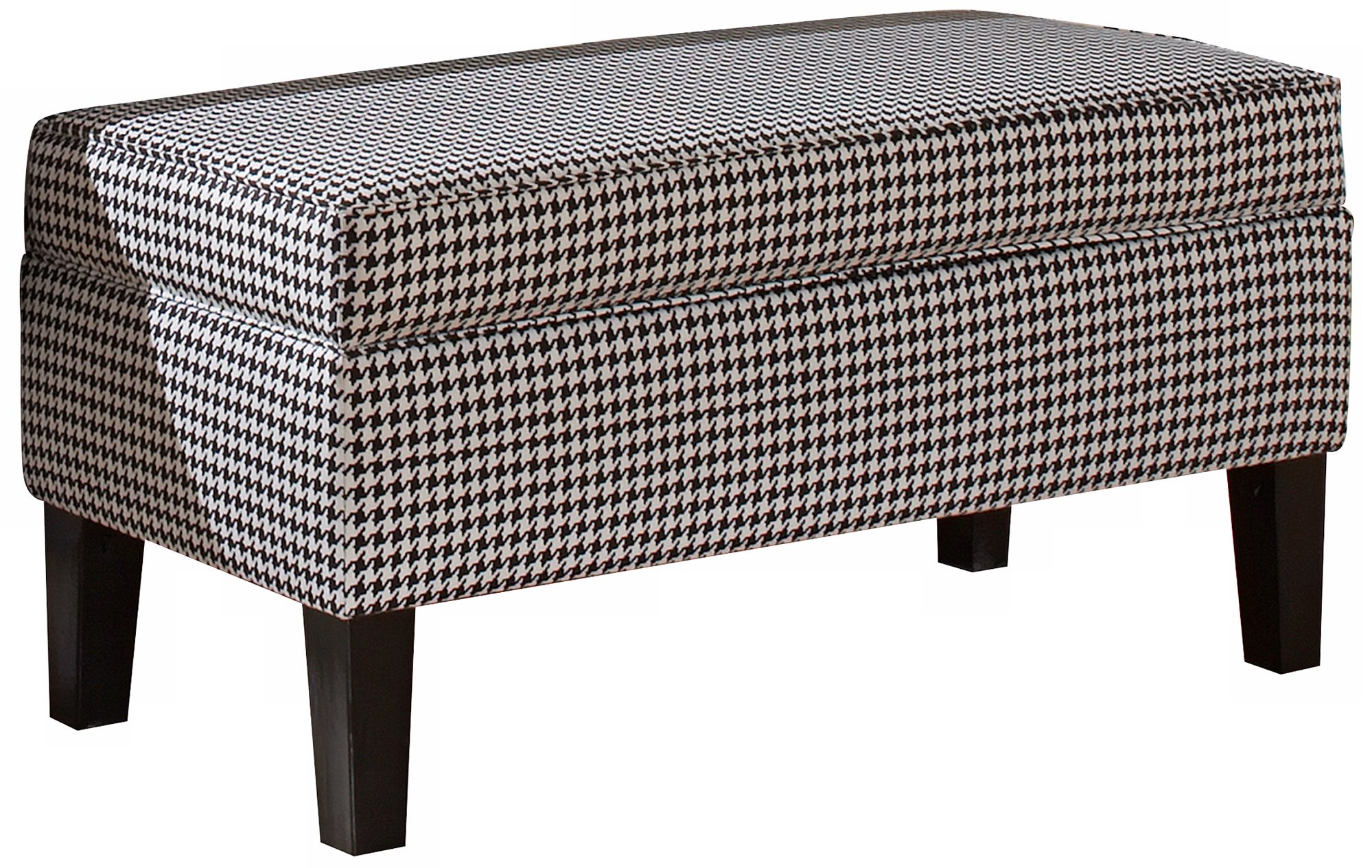 Black and White Berne Upholstered Storage Bench