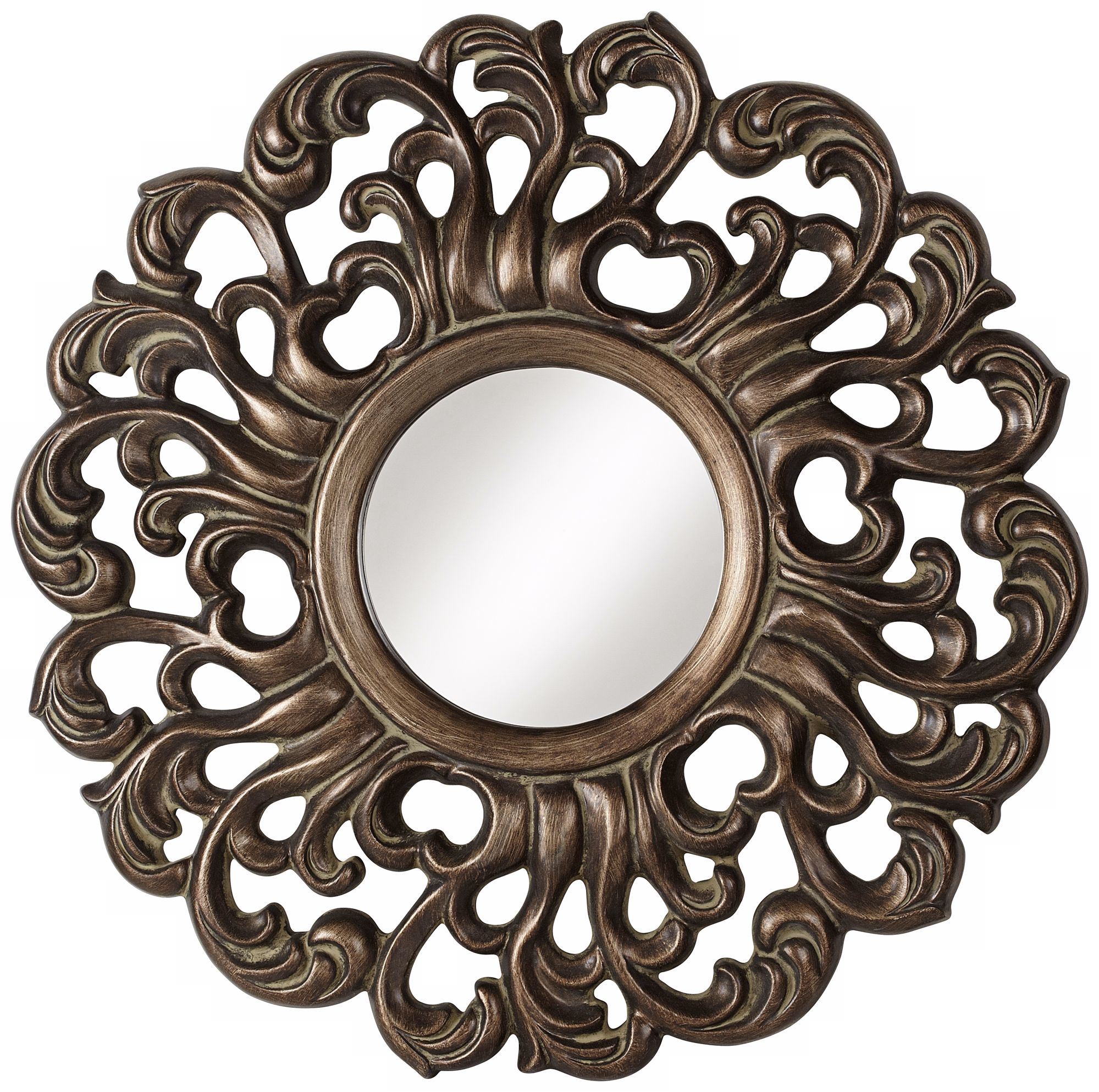 Ornate Crest Leaf 33 1/4" High Bronze Wall Mirror