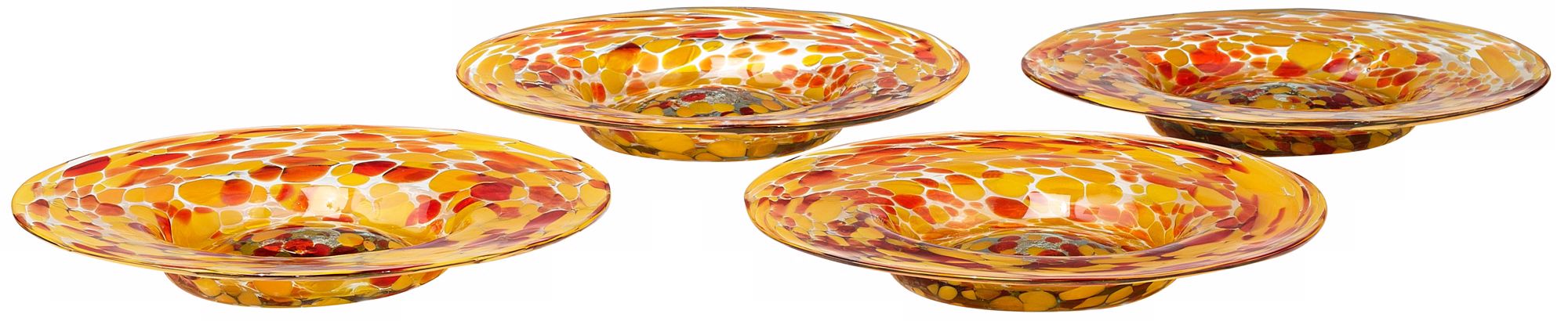 Set of 4 Inferno Spanish Glass Plates